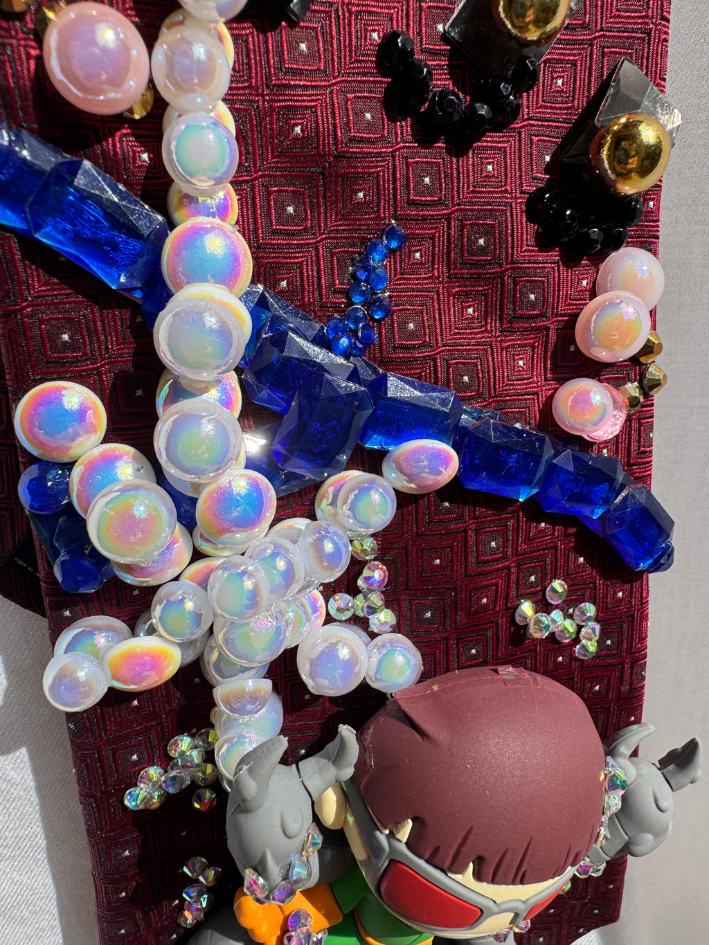 Burgundy Spiderman Webbing Doctor Octopus in Chinatown Movie Tie
