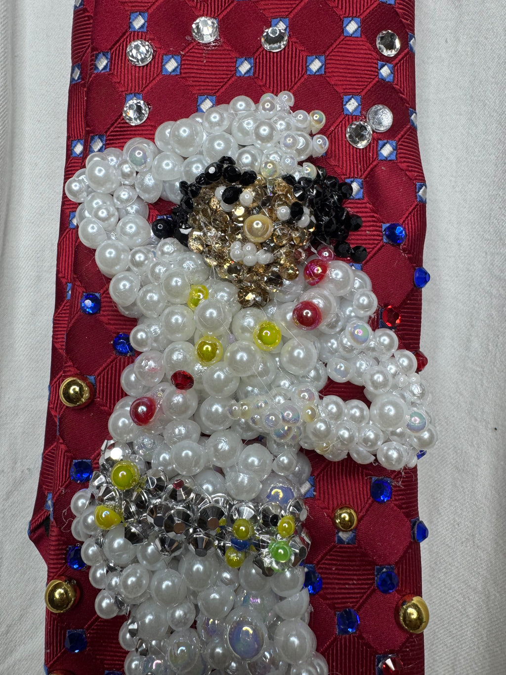 Red Michael Jackson Hitting Hand Over Head and Chest Move in Captain EO Movie Tie