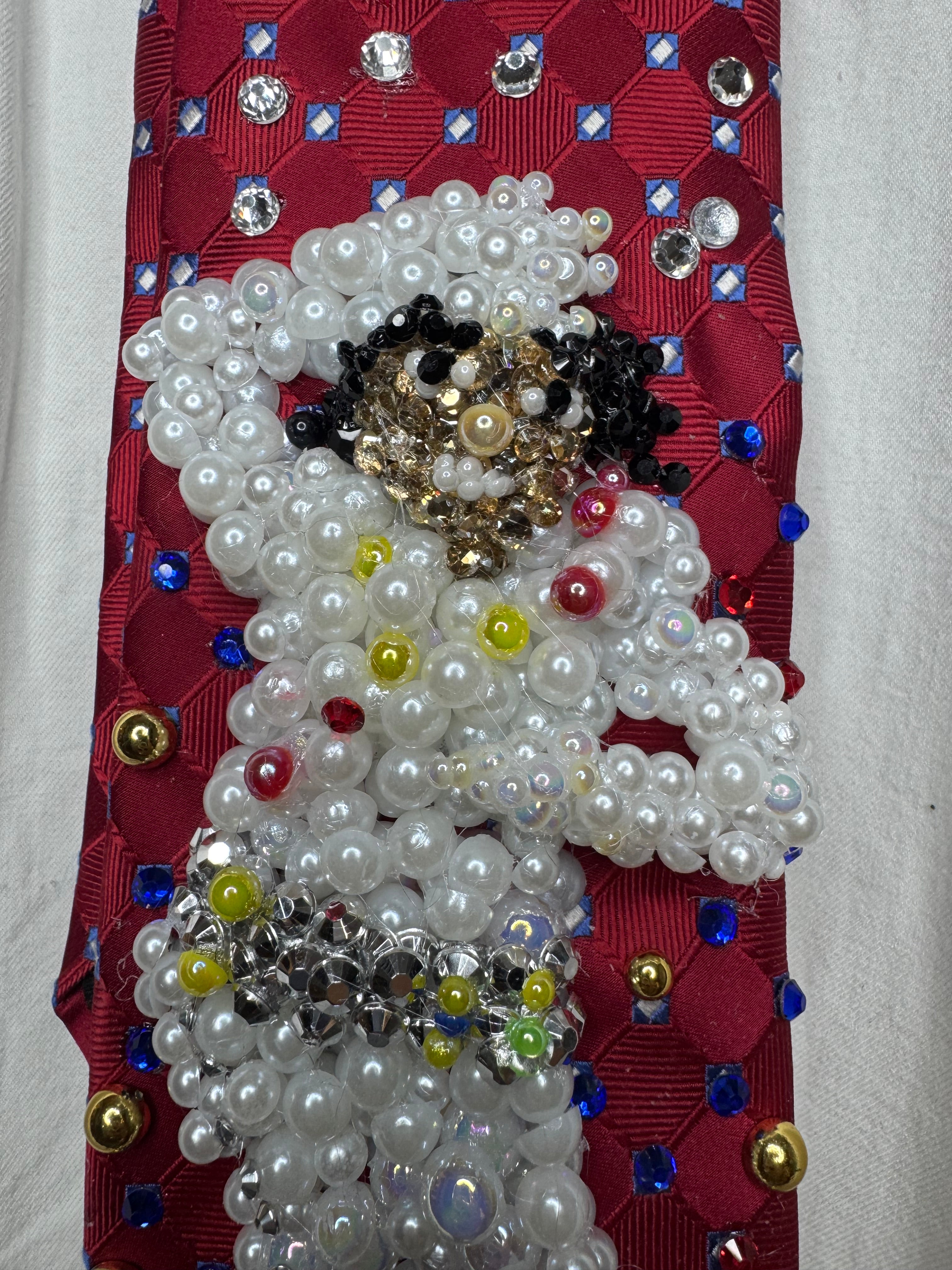 Red Michael Jackson Hitting Hand Over Head and Chest Move in Captain EO Movie Tie