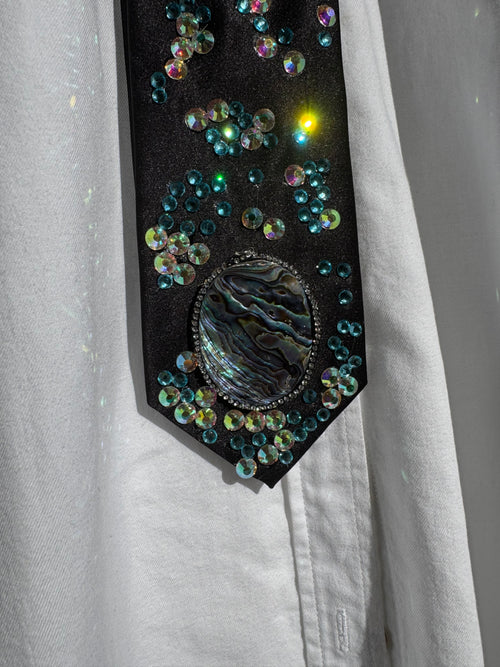 Black Marble Rock Nature Royalty Tie