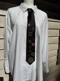 Black Gold Petal Flowers Nature Royalty Tie