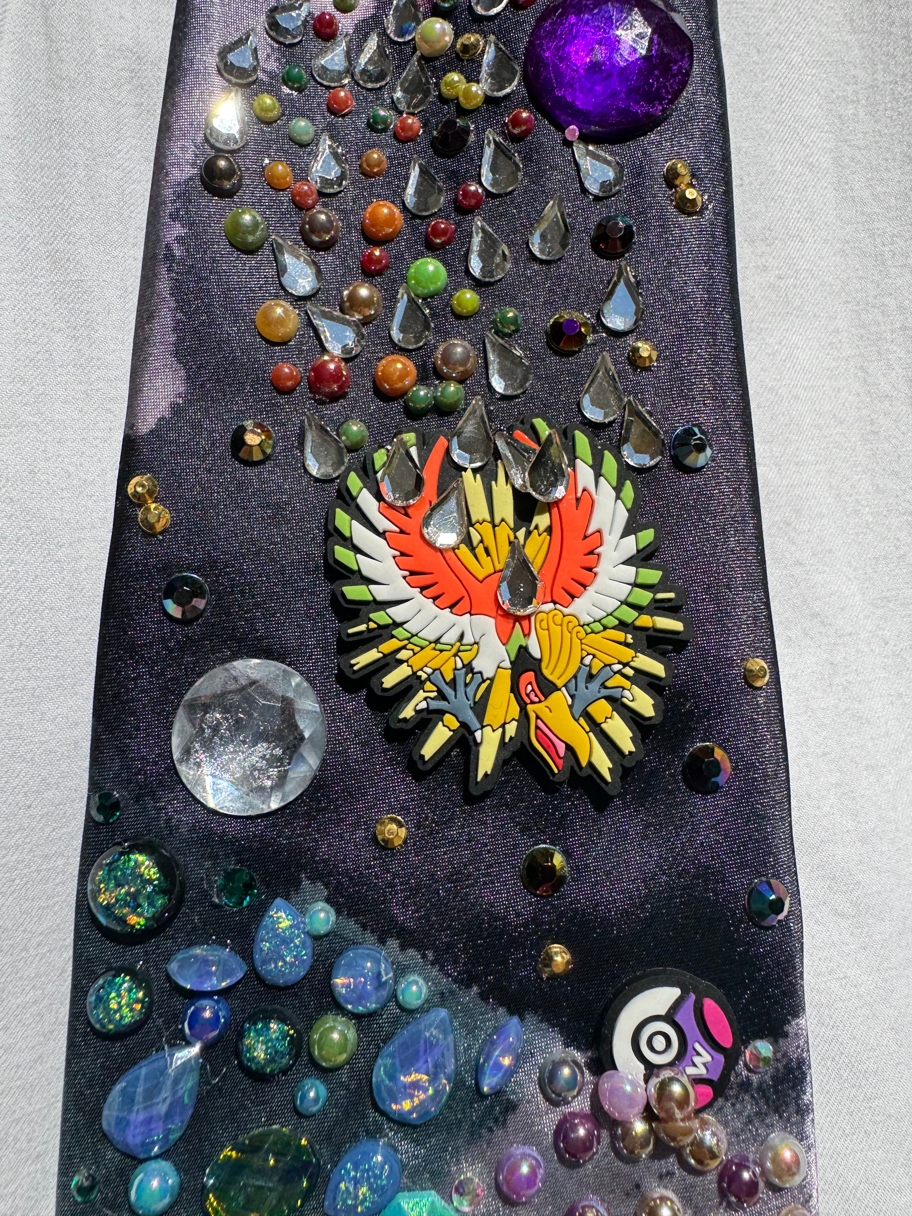 Dark Marbled Munchlax and Ho-oh In Space Ultimate Pokemon Tie
