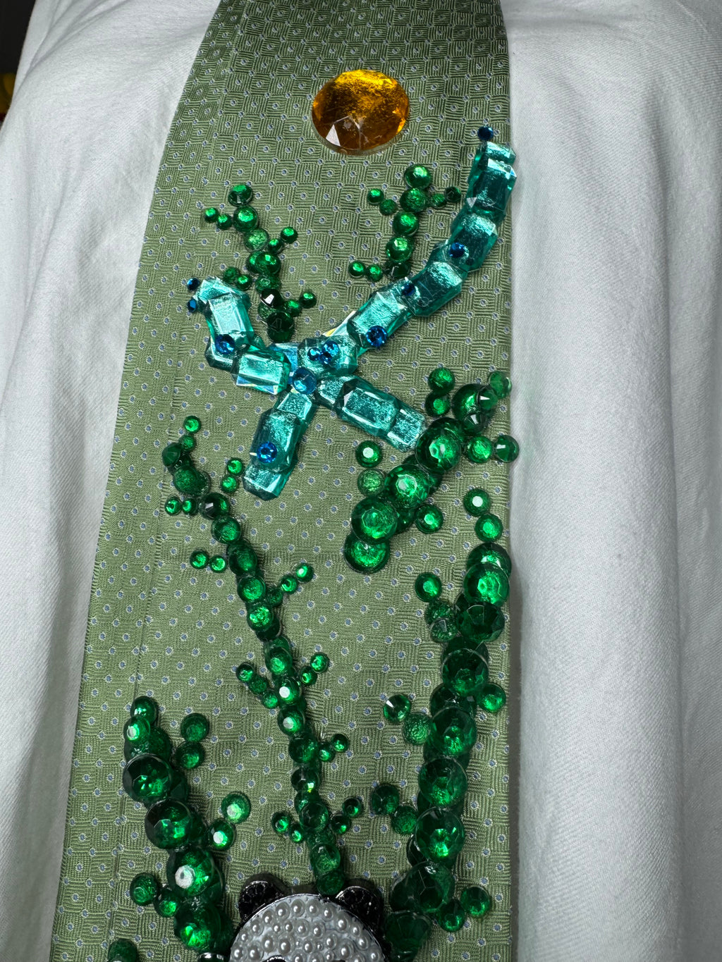 Green Panda In Bamboo Forest Nature Royalty Tie