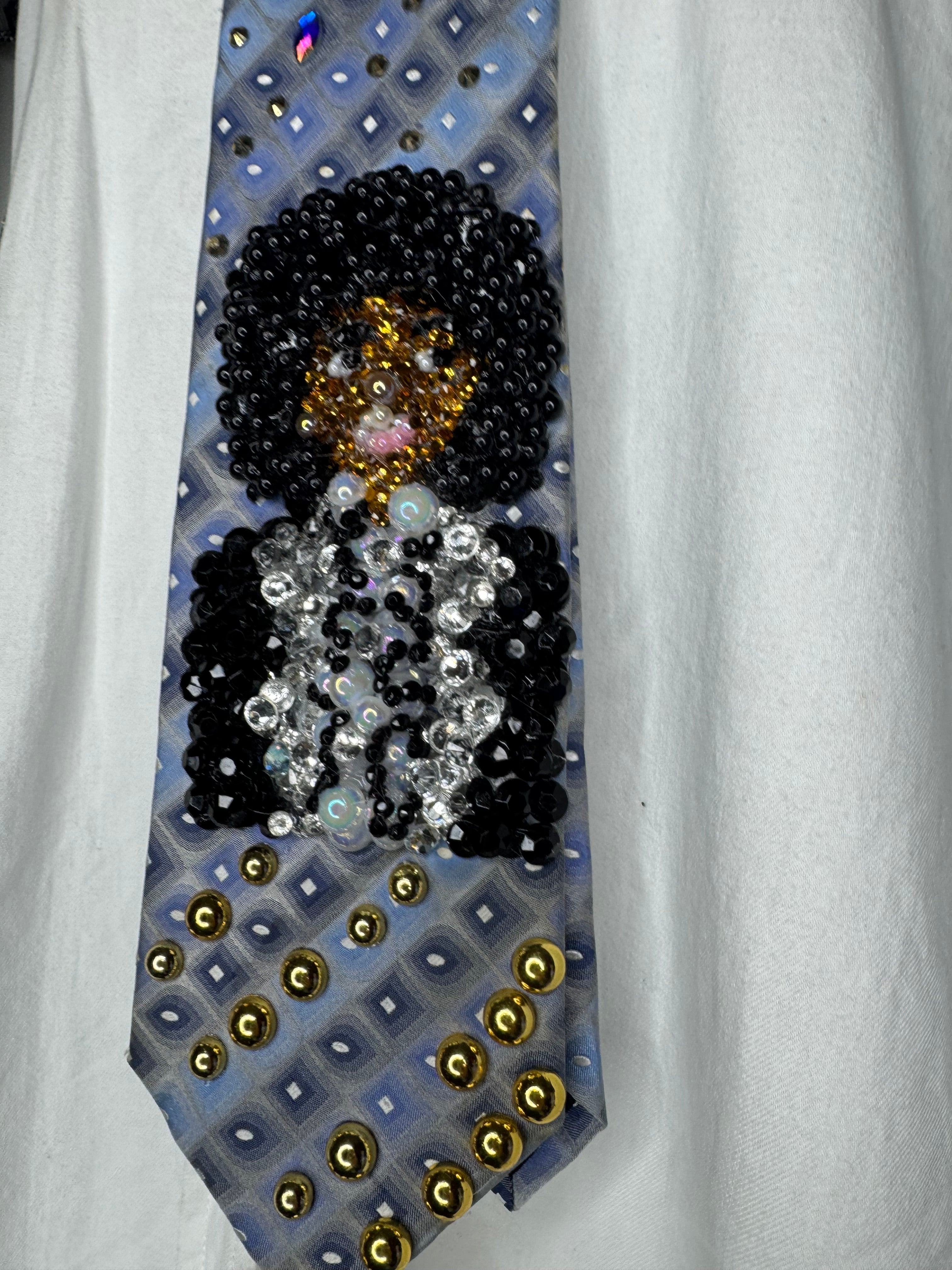 Light Blue Teen Michael Jackson on The Cher Show Jackson 5 1975 Tie