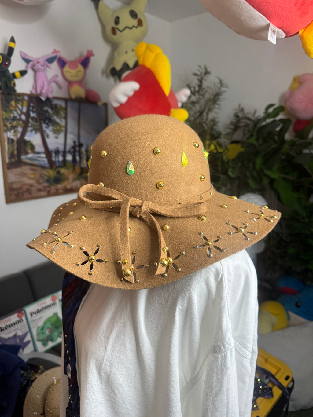 Brown Wide Brim High Class Royalty Sun Hat