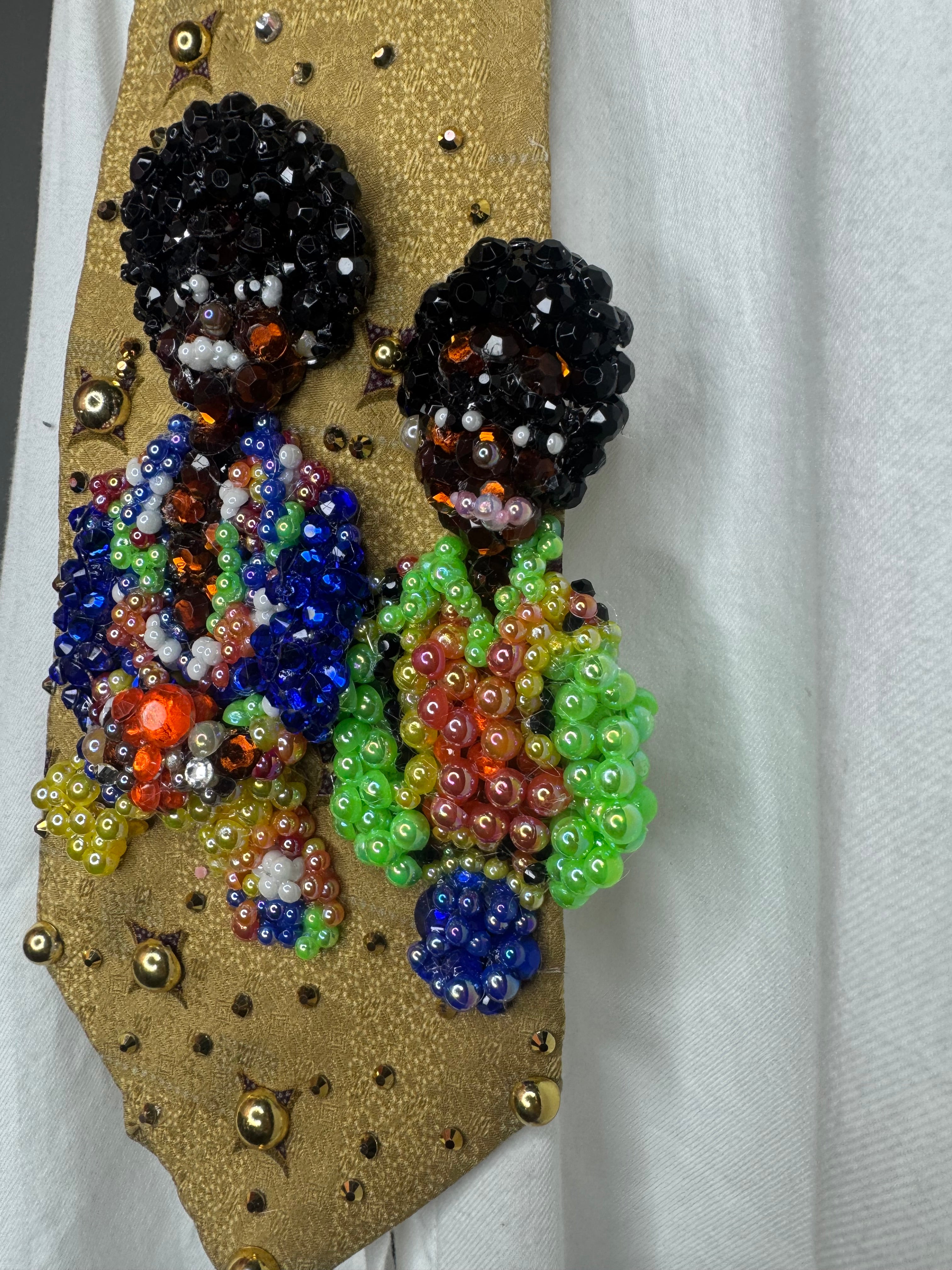 Gold Young Michael & Randy Jackson Chilling Backstage Astrodome 1974 Jackson 5 Tie