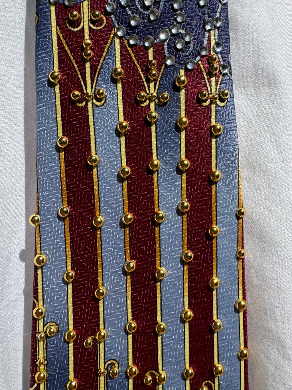 Navy Blue and Burgundy Wonder Woman High Class Royalty Tie