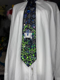 Grey and Blue R2-D2 Computer Chip Themed Star Wars Tie