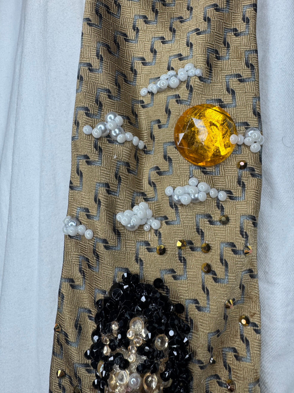 Gold Michael Jackson Singing in Sky Blue Polo Newspaper Scene From Leave Me Alone Music Video Tie