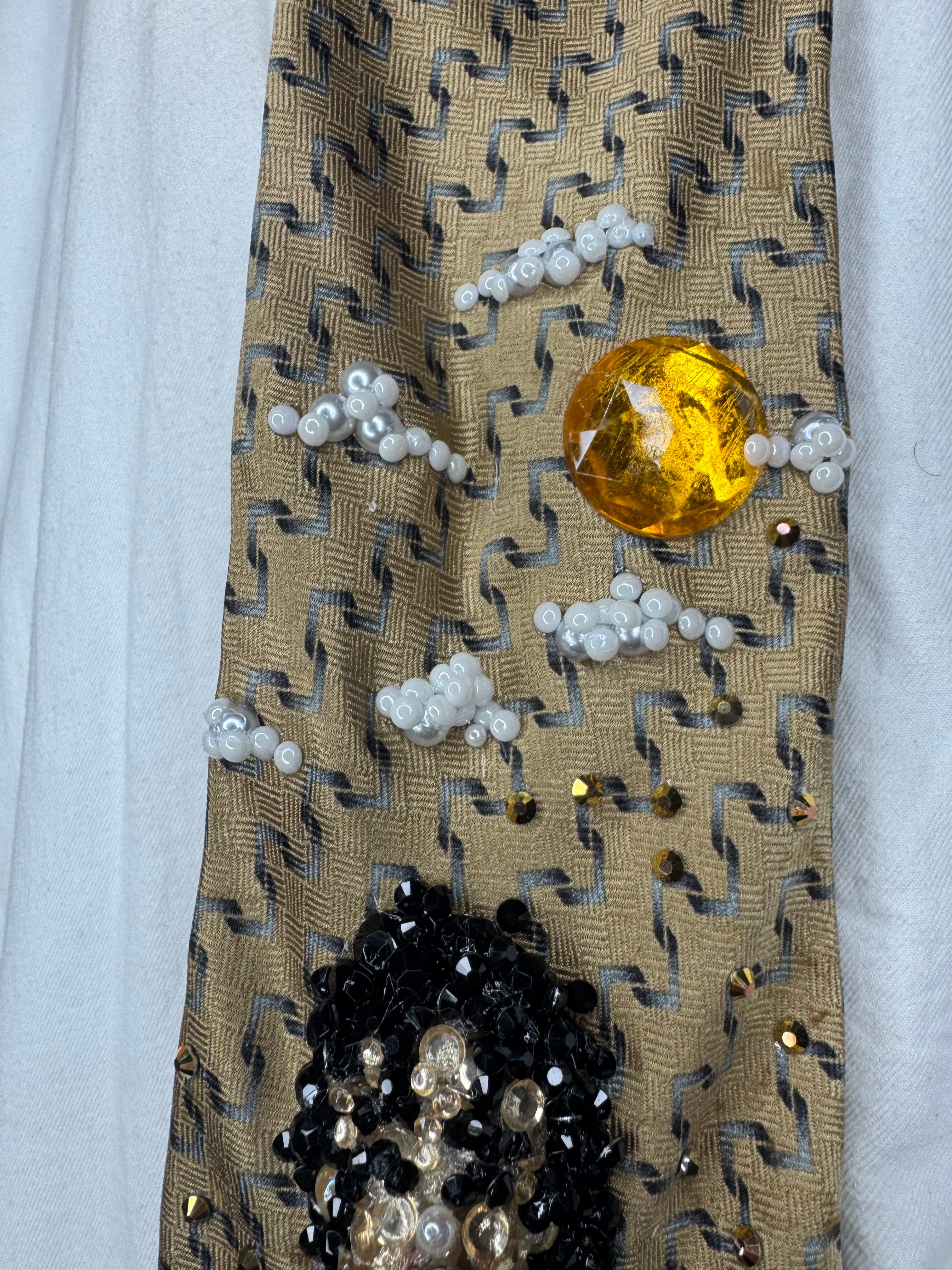 Gold Michael Jackson Singing in Sky Blue Polo Newspaper Scene From Leave Me Alone Music Video Tie