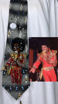 Olive Green Teen Michael Jackson Pointing & Singing in Red and Gold Futuristic Outfit At Apluaso in Madrid Spain Jacksons Era 1979
