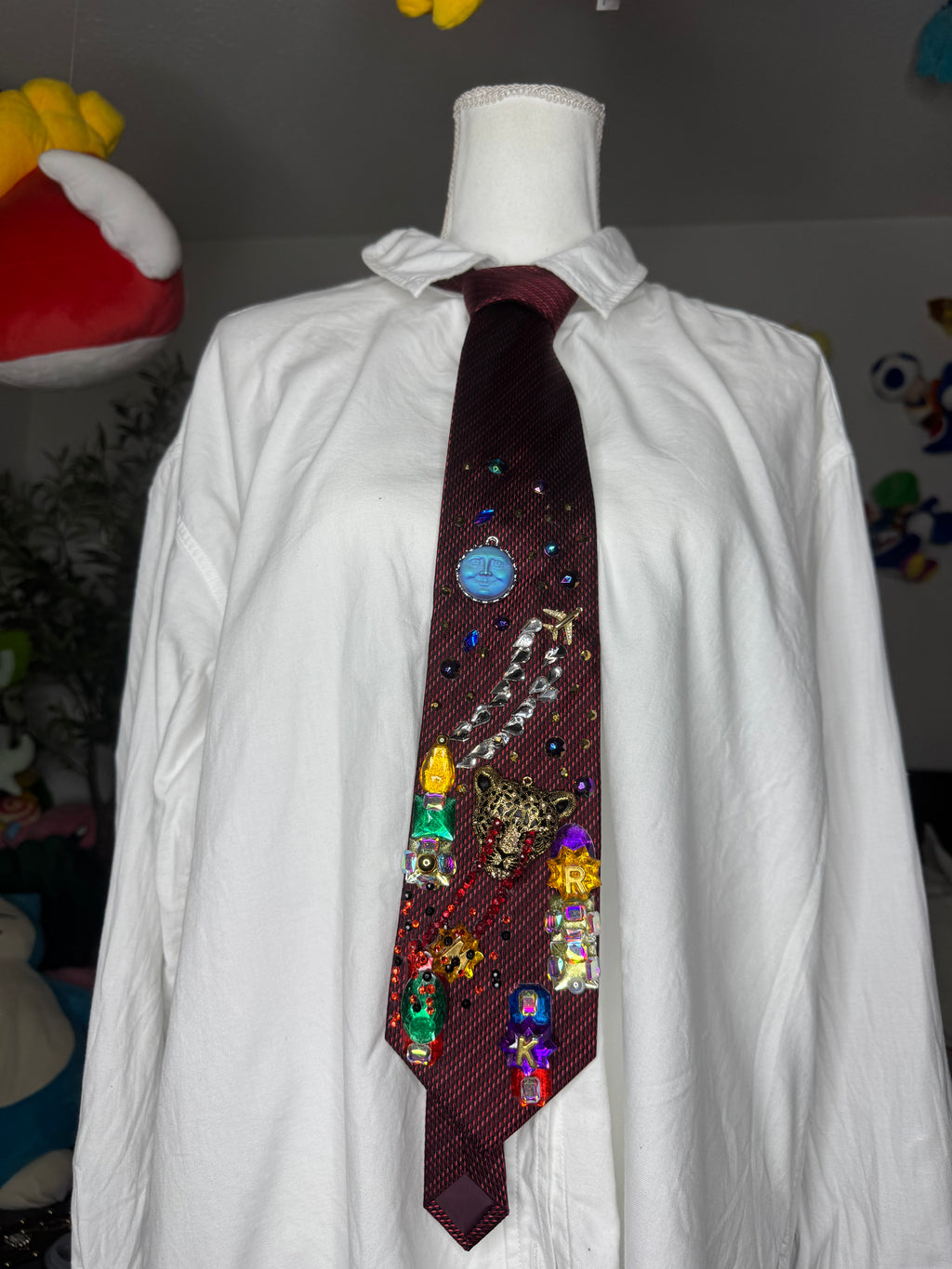 Red Laser Eye Jaguar Attacking City Nature Royalty Tie