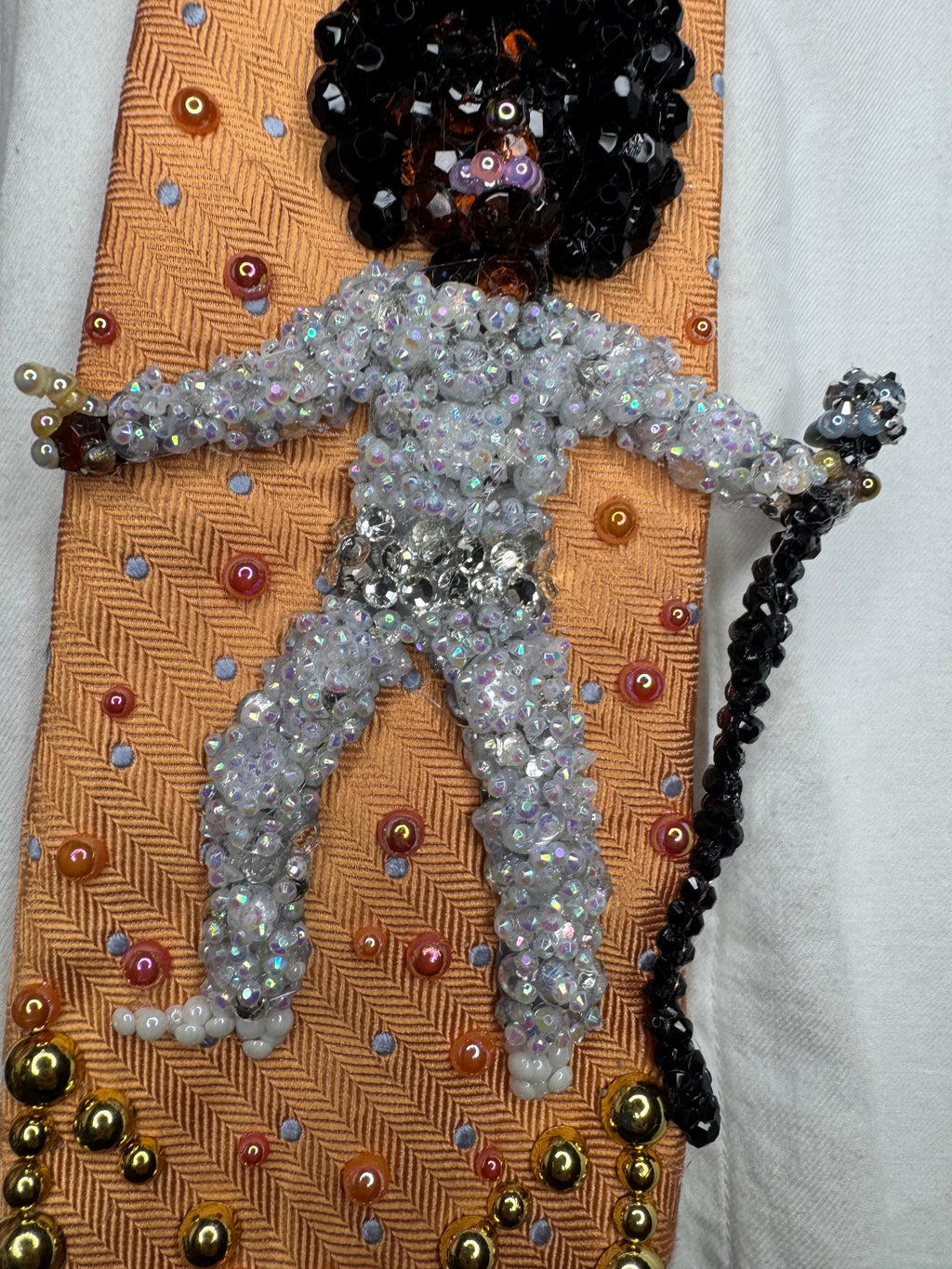 Orange Teen Michael Jackson Hitting Head Shimmy in All White Silver Outfit in London for Destiny Tour 1979 Jacksons Tie