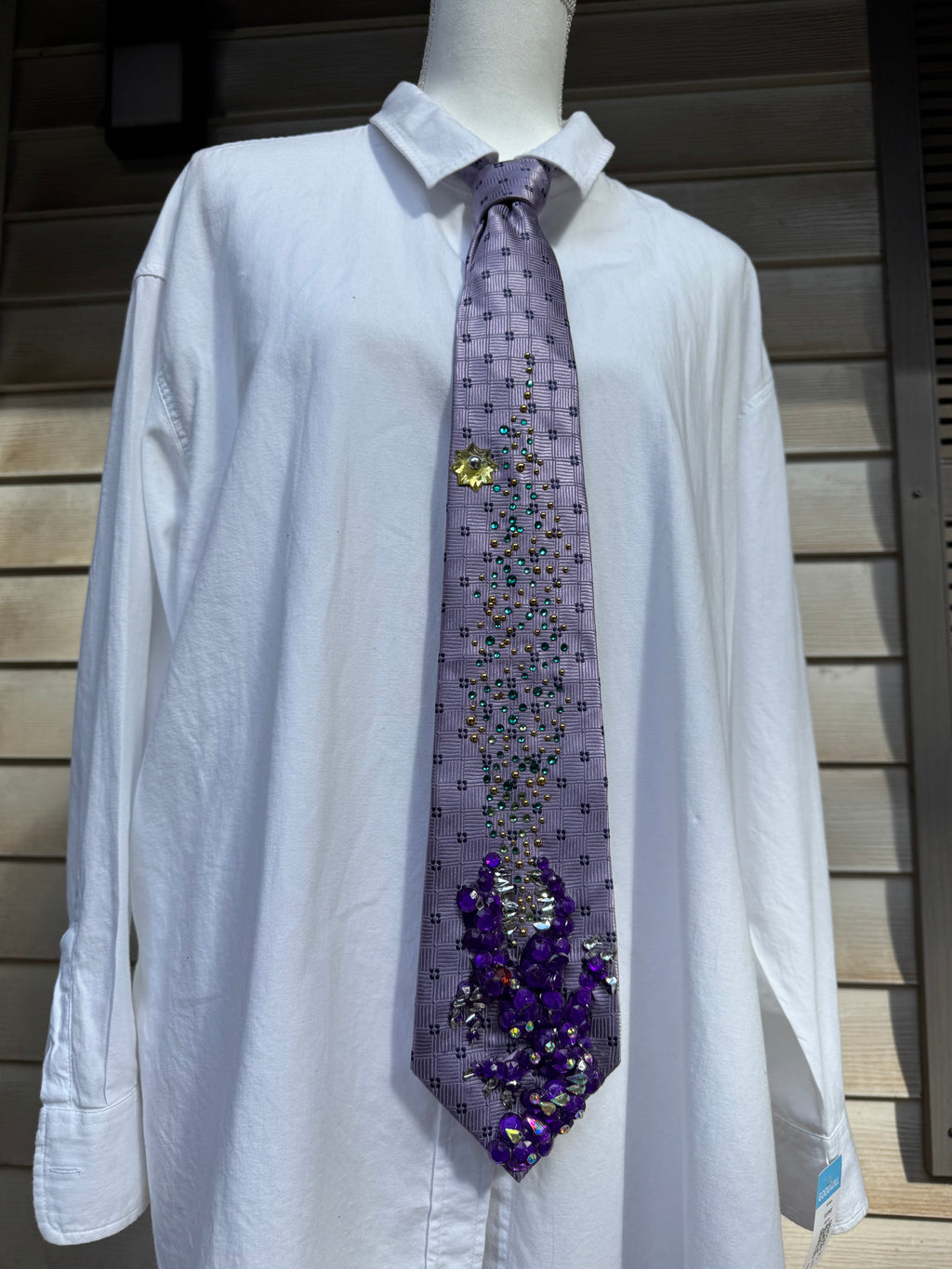 Purple Dark Magical Purple Dragon Spitting Flames Royalty Tie