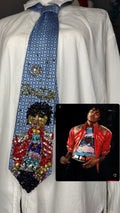 Sky Blue Michael Jackson Hitting Hip Swing Move to Beat It Music Video Tie