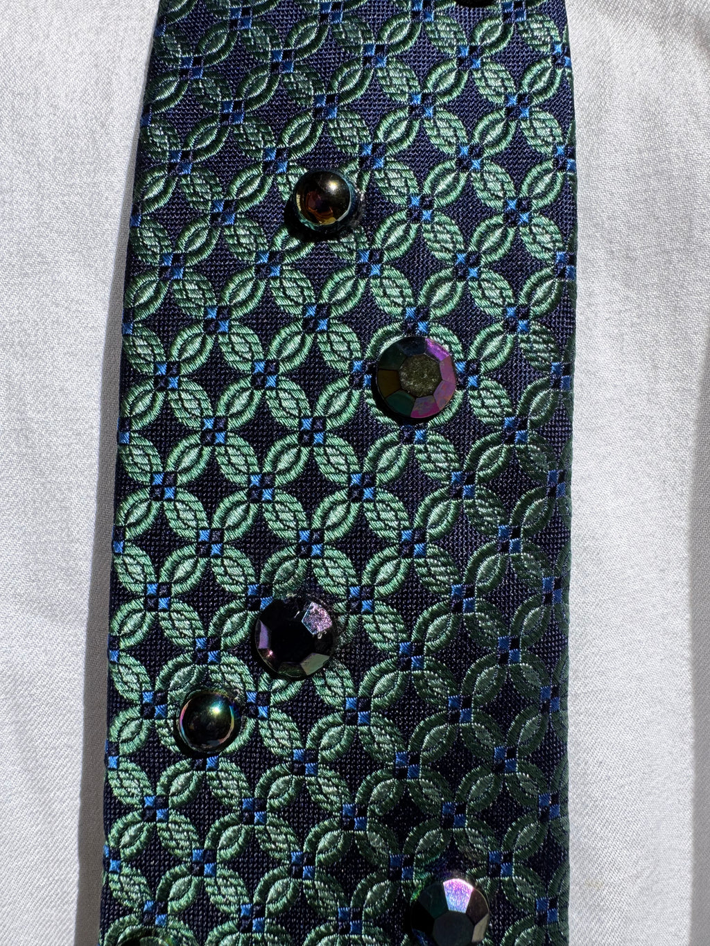Turquoise Dark Iridescent Peacock Nature Royalty Tie