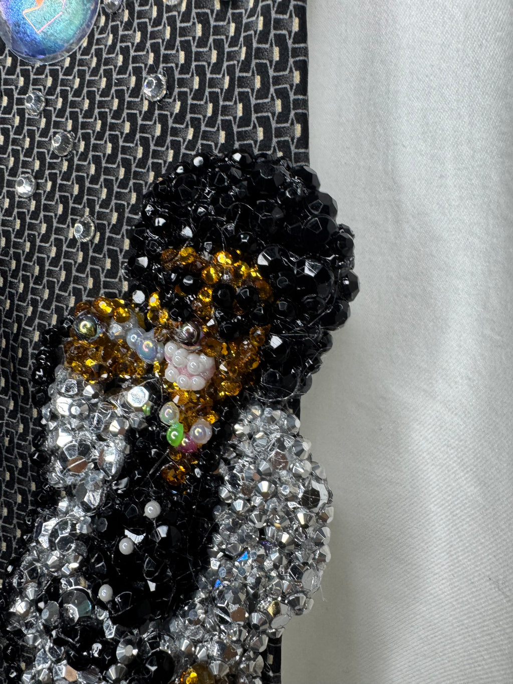 Dark Grey Teen Michael Jackson Singing on Tv in Al Silver Outfit Black Polo Sept 7th 1975 Tie