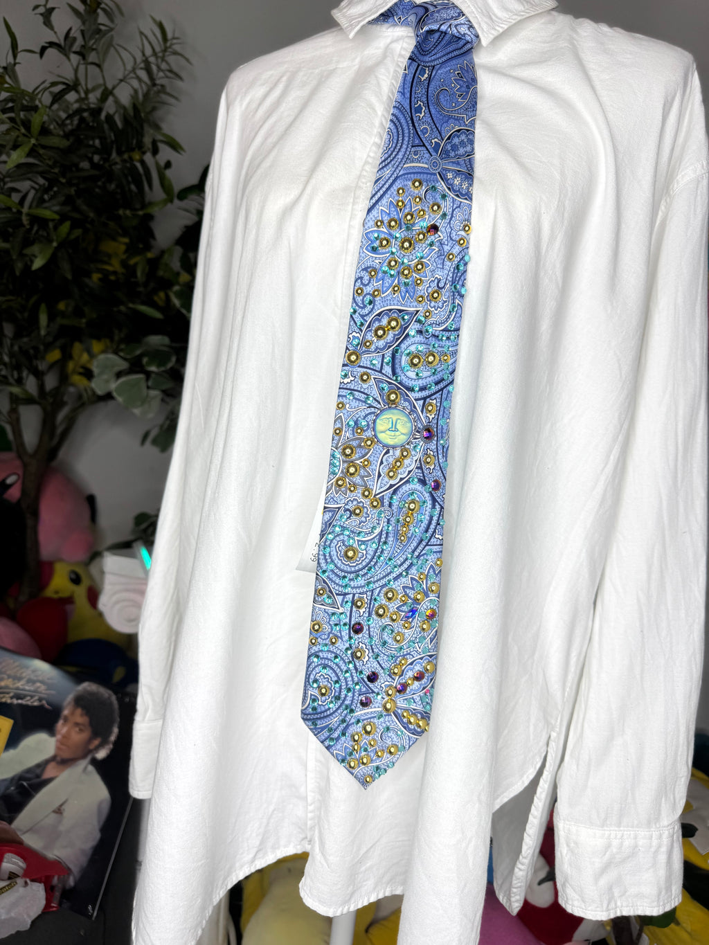 Blue Paisley Neon Sun Royalty Tie