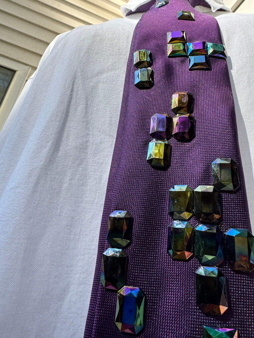 Purple Dark Iridescent Tetris Royalty Tie