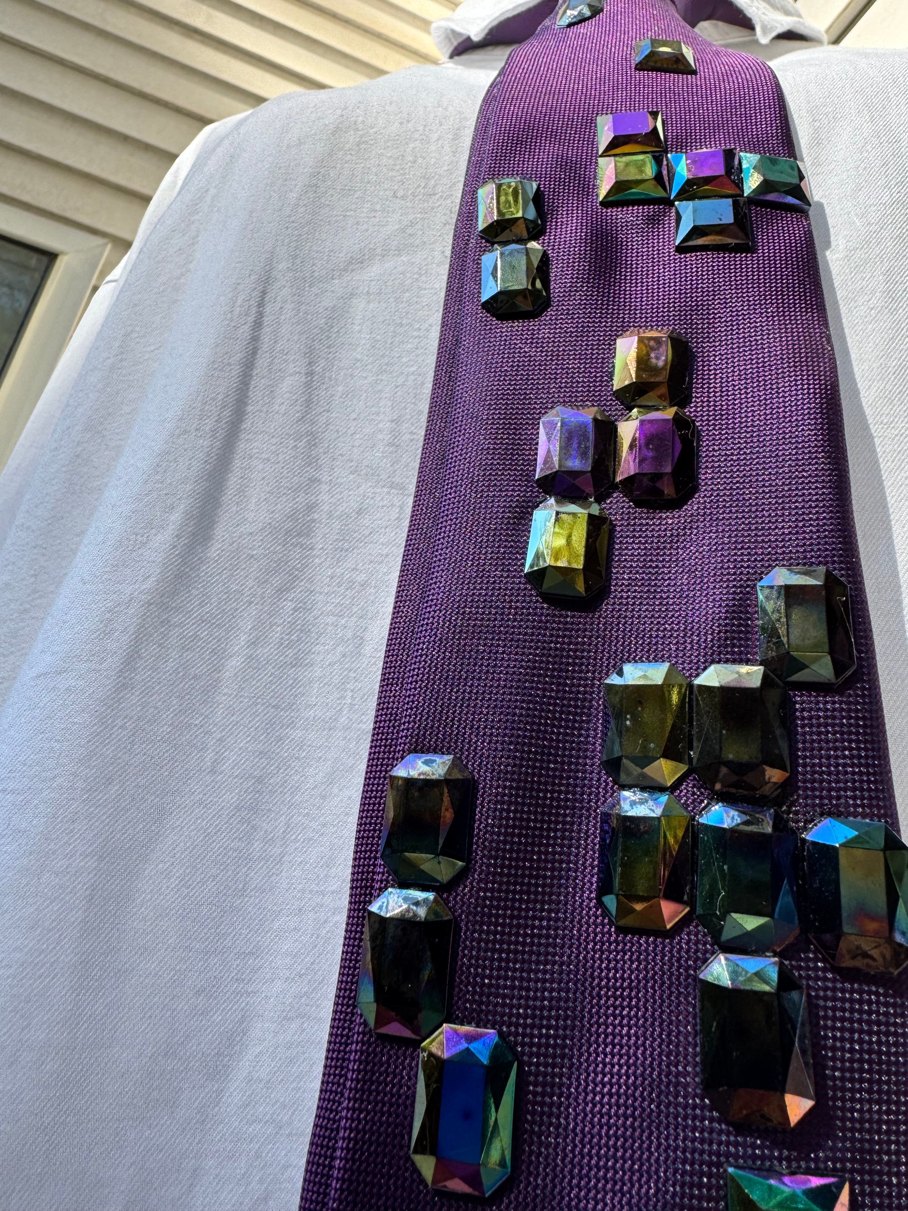 Purple Dark Iridescent Tetris Royalty Tie