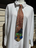 Gold and Red Striped Tropical Volcanic Eruption Nature Royalty Tie