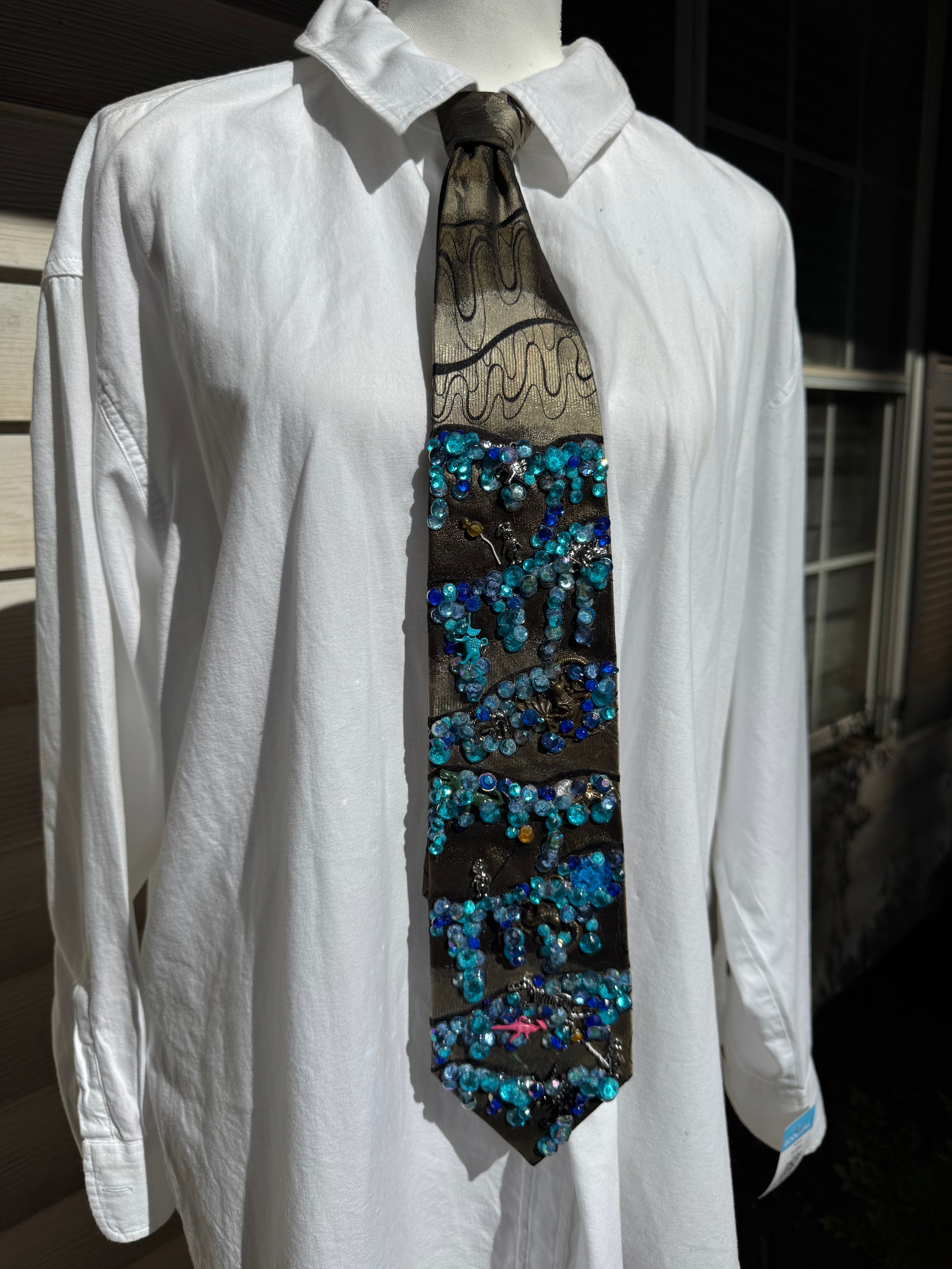 Dark Green Ice Age Ice Cave Exploration Tie