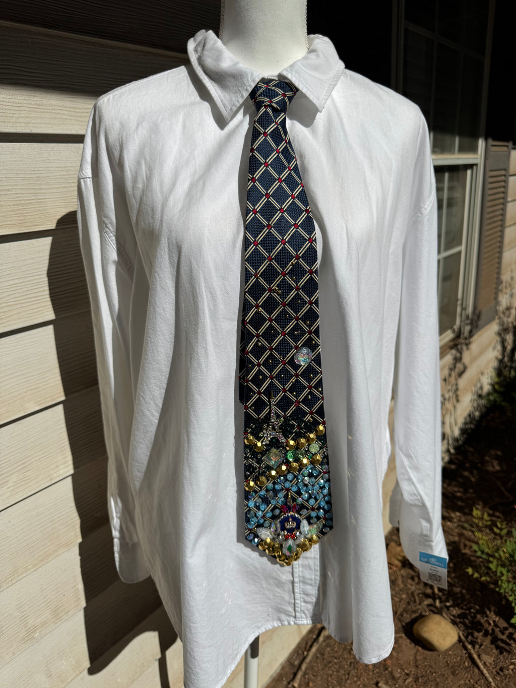 Navy Blue Paris France High Class Royalty Tie