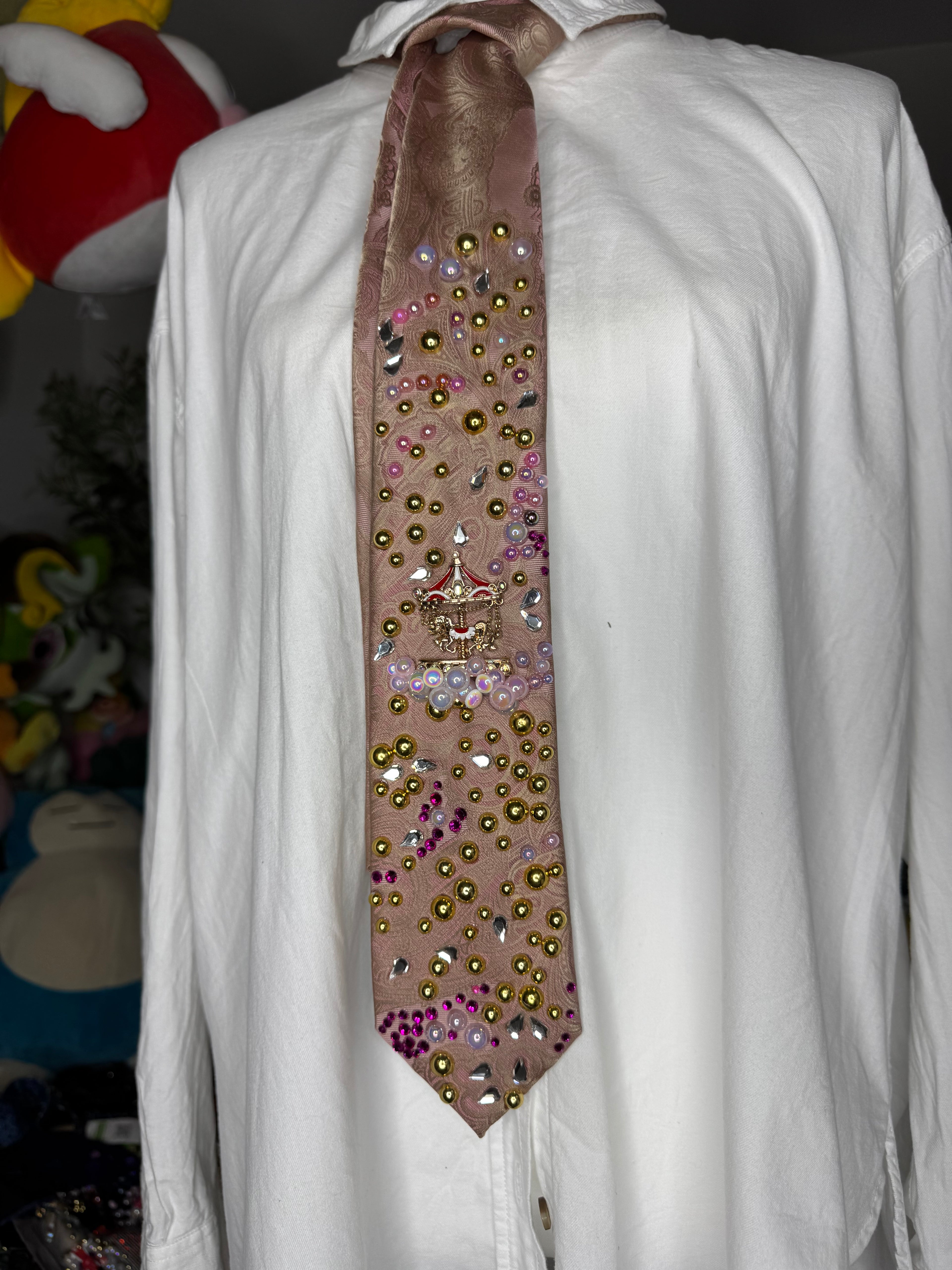 Pink Paisley Luxurious Dream Carousel On Cloud Royalty Tie