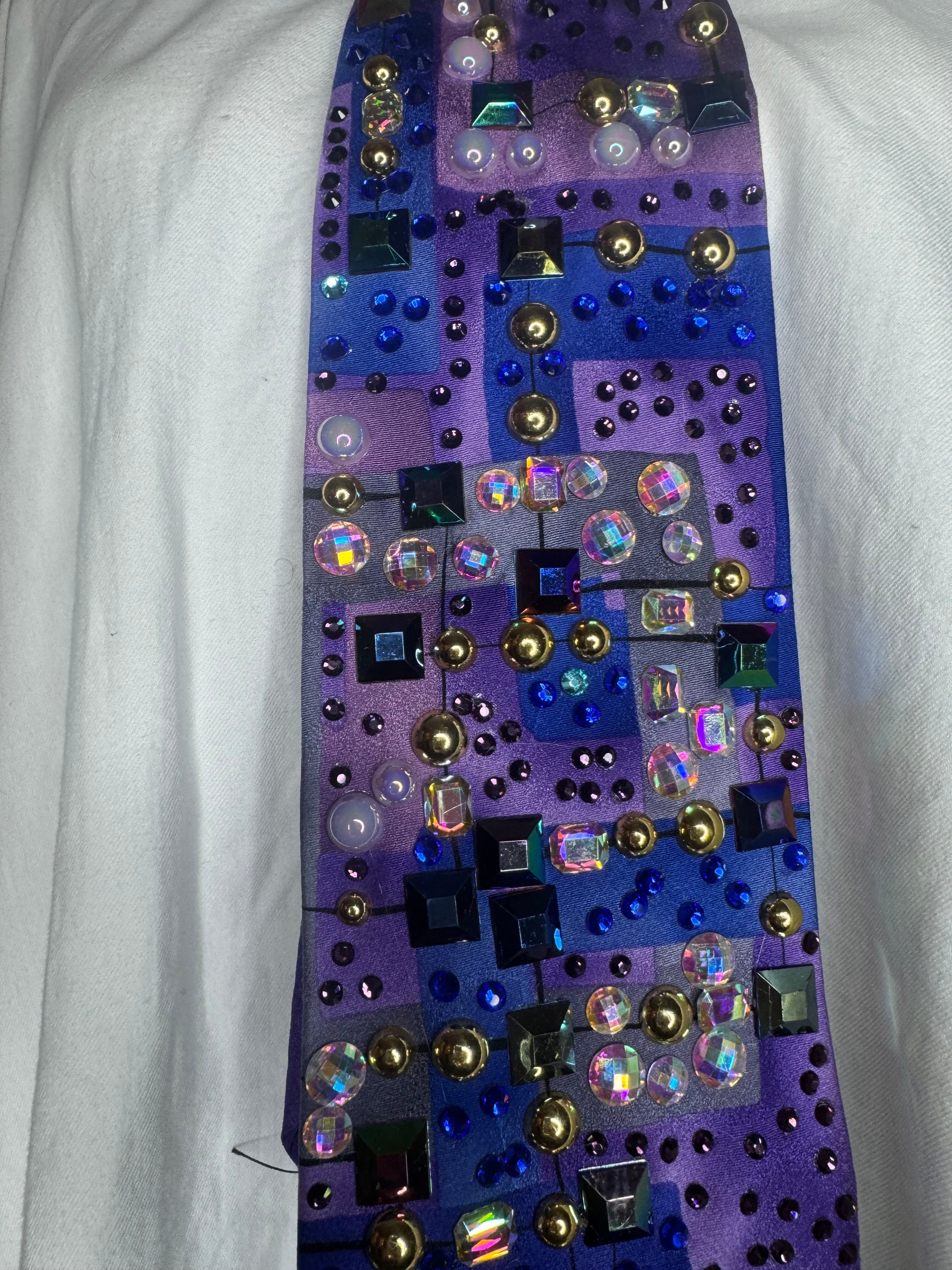 Purple and Pink Futuristic Tetris Royalty Tie