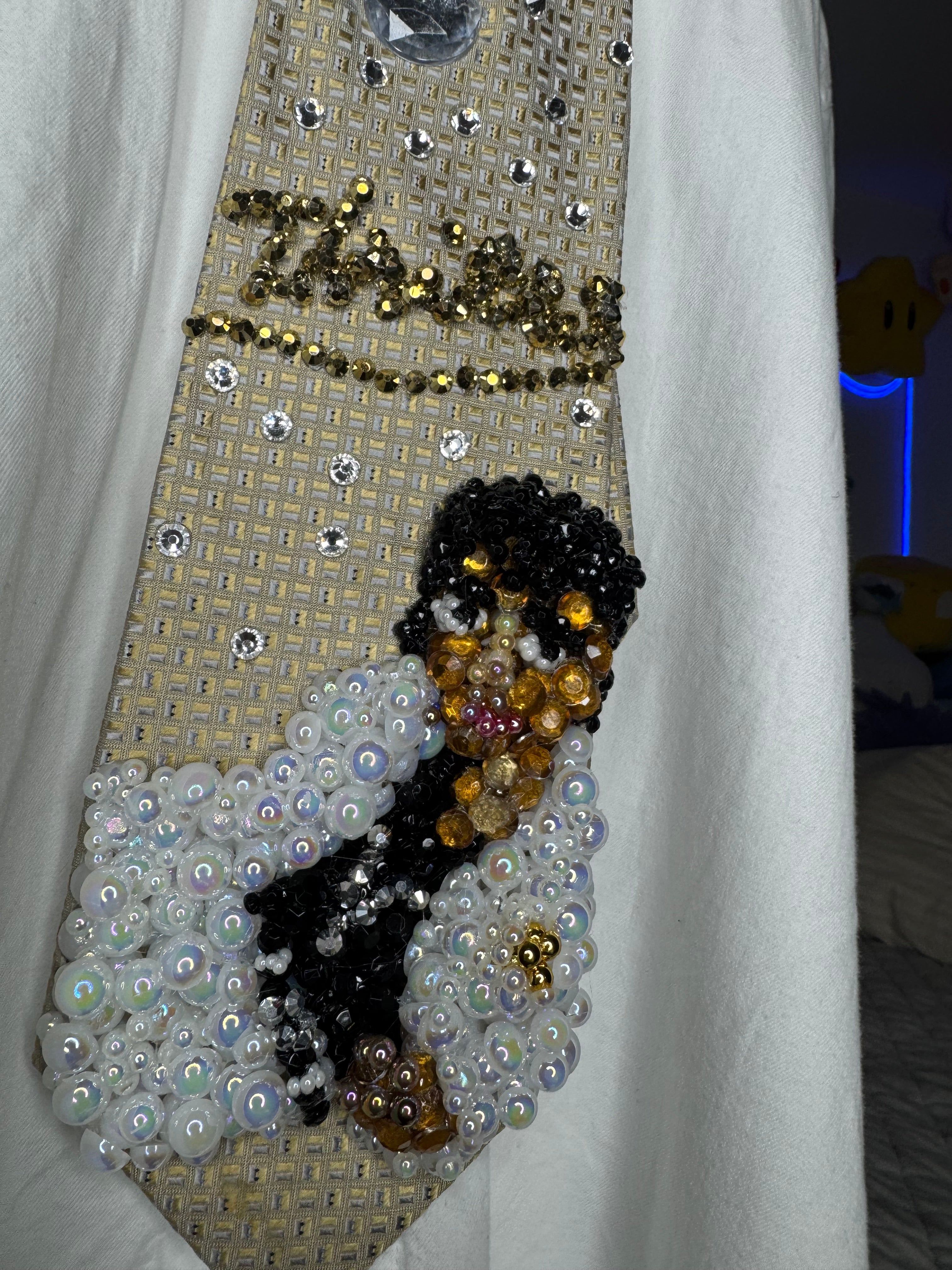 Gold Michael Jackson Thriller Album Cover Tie