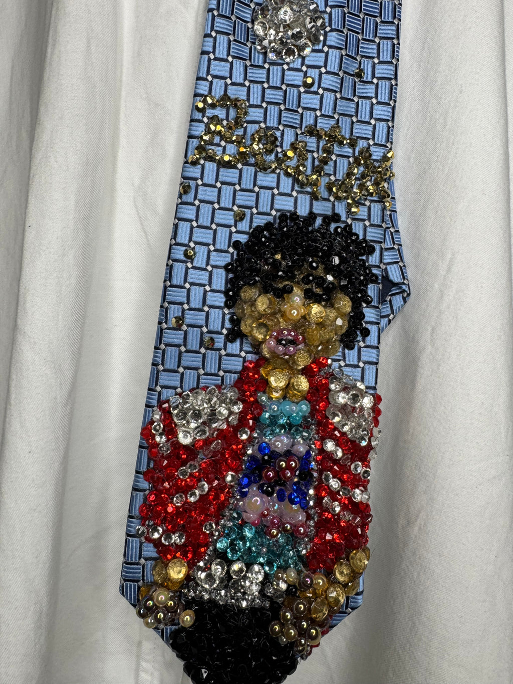 Sky Blue Michael Jackson Hitting Hip Swing Move to Beat It Music Video Tie