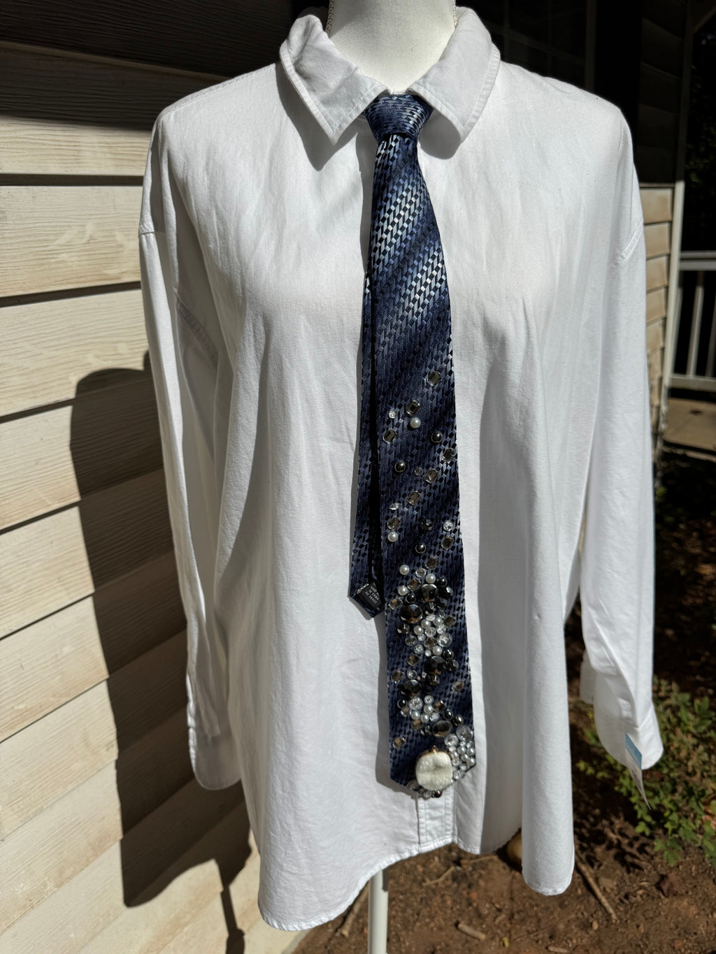 Navy Blue Alternative Swirl Salt Rock Nature Royalty Tie