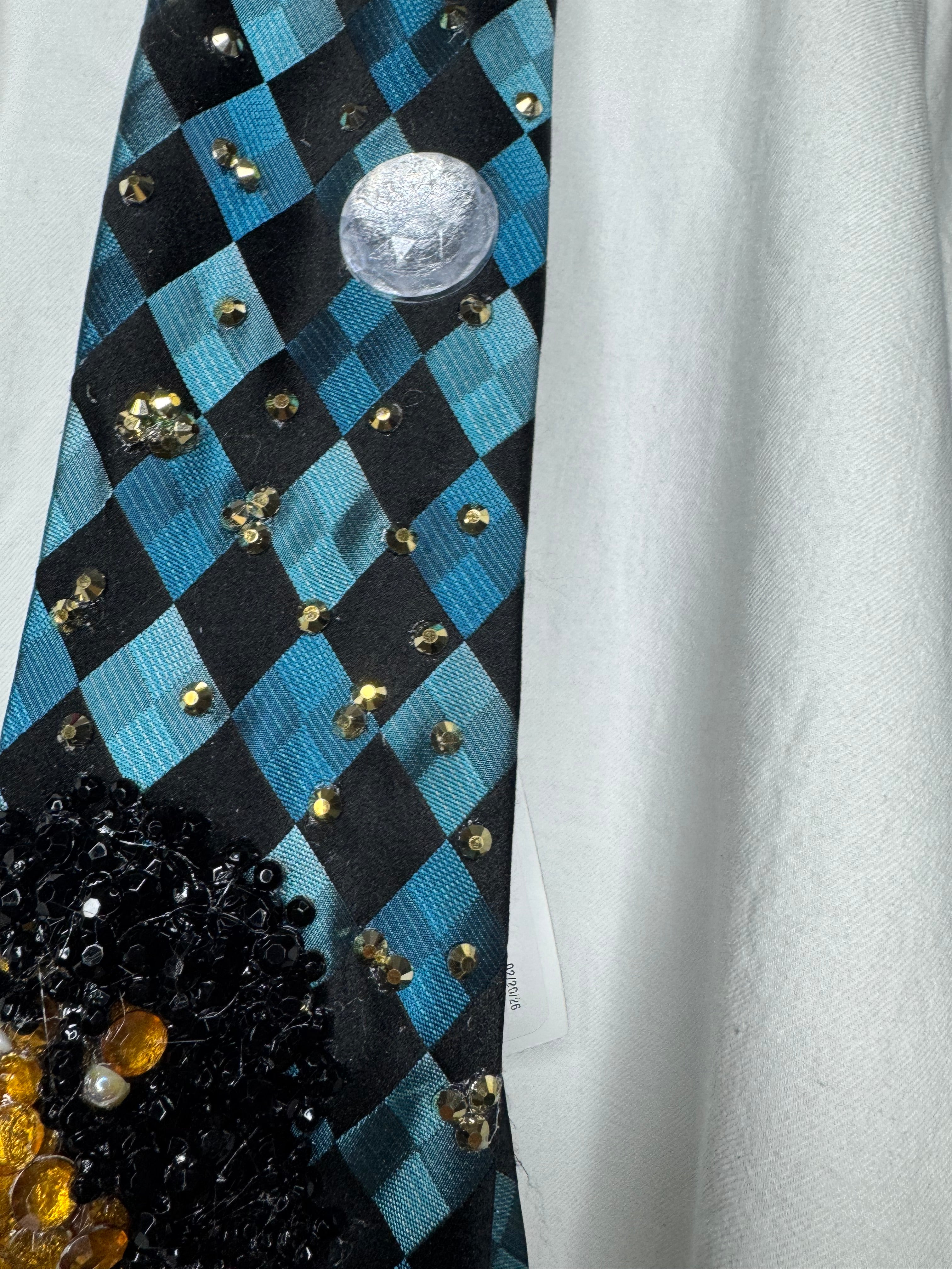 Blue Checkered Michael Jackson Performing WBSS on Victory Tour 1984 Toronto Tie