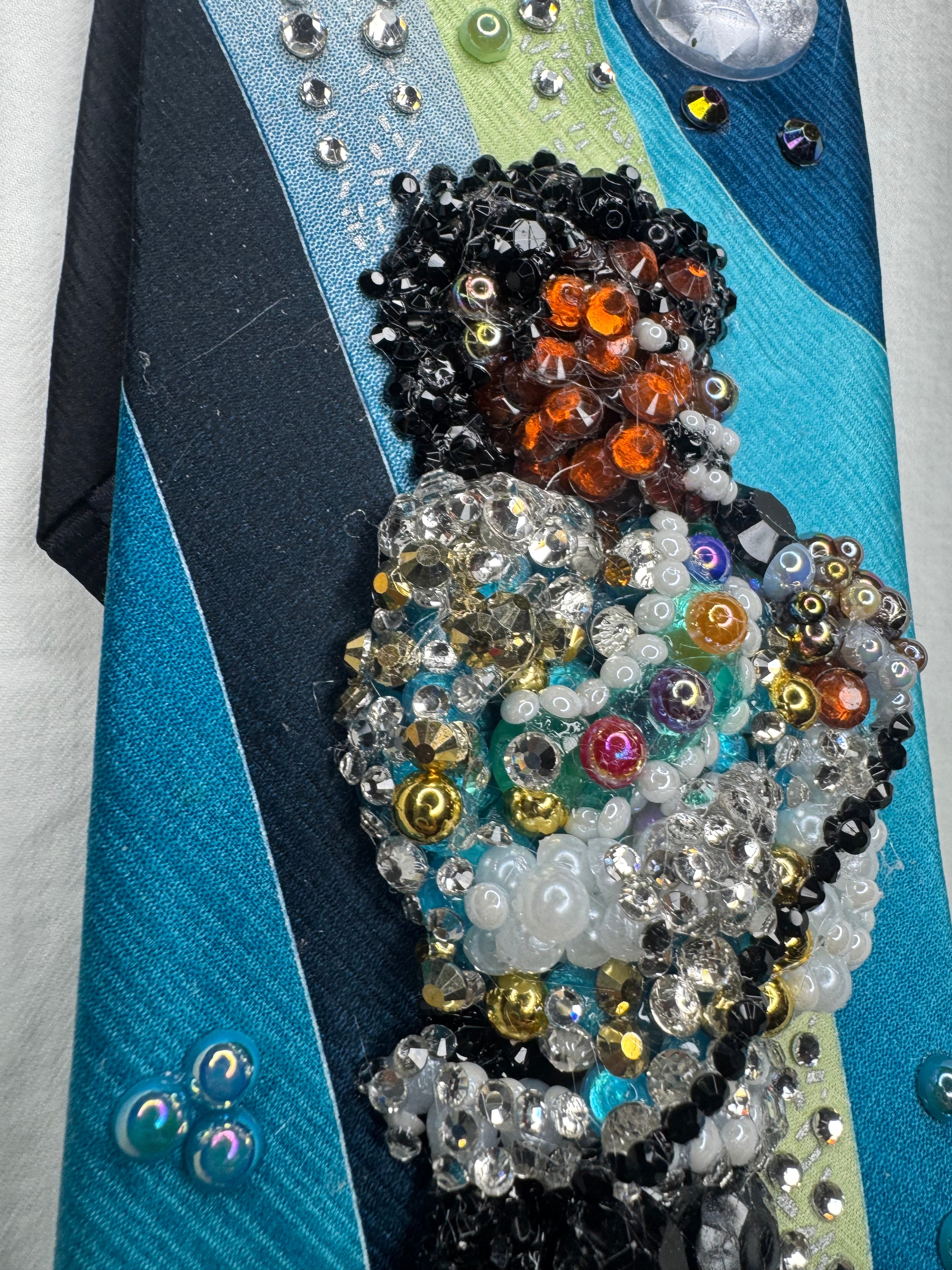 Tri Tone Blue Michael Jackson in Light Blue Military Jacket In Tundratown Aug 5th 1984 Victory Tour Tie