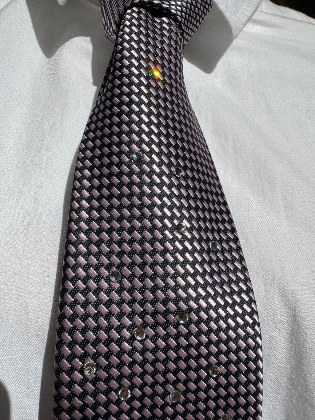 Grey Crystal Monocle High Class Royalty Tie