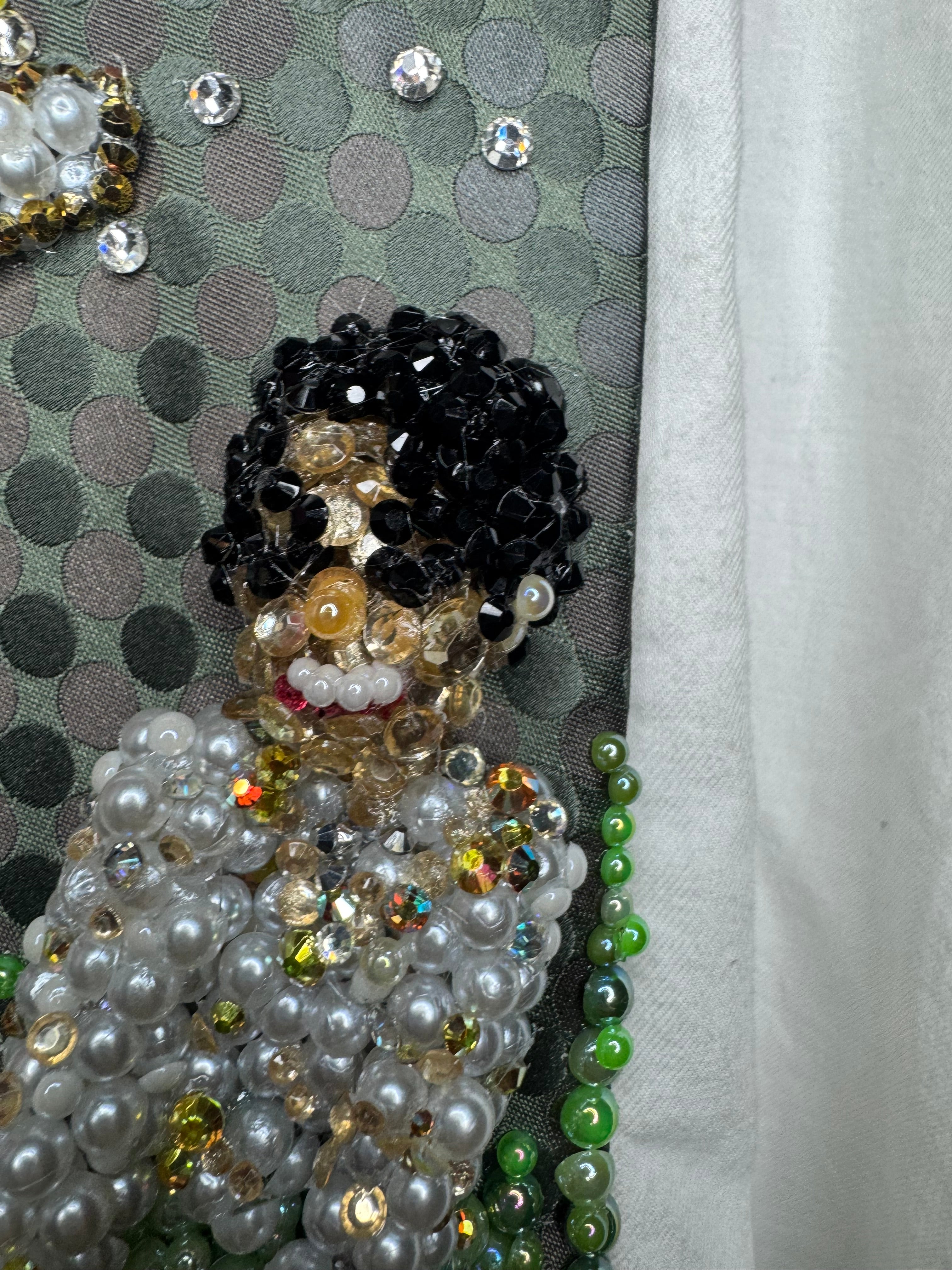 Dark Green Michael Jackson Smiling and Singing on Rock With Boats Flying By in Childhood Music Video Tie