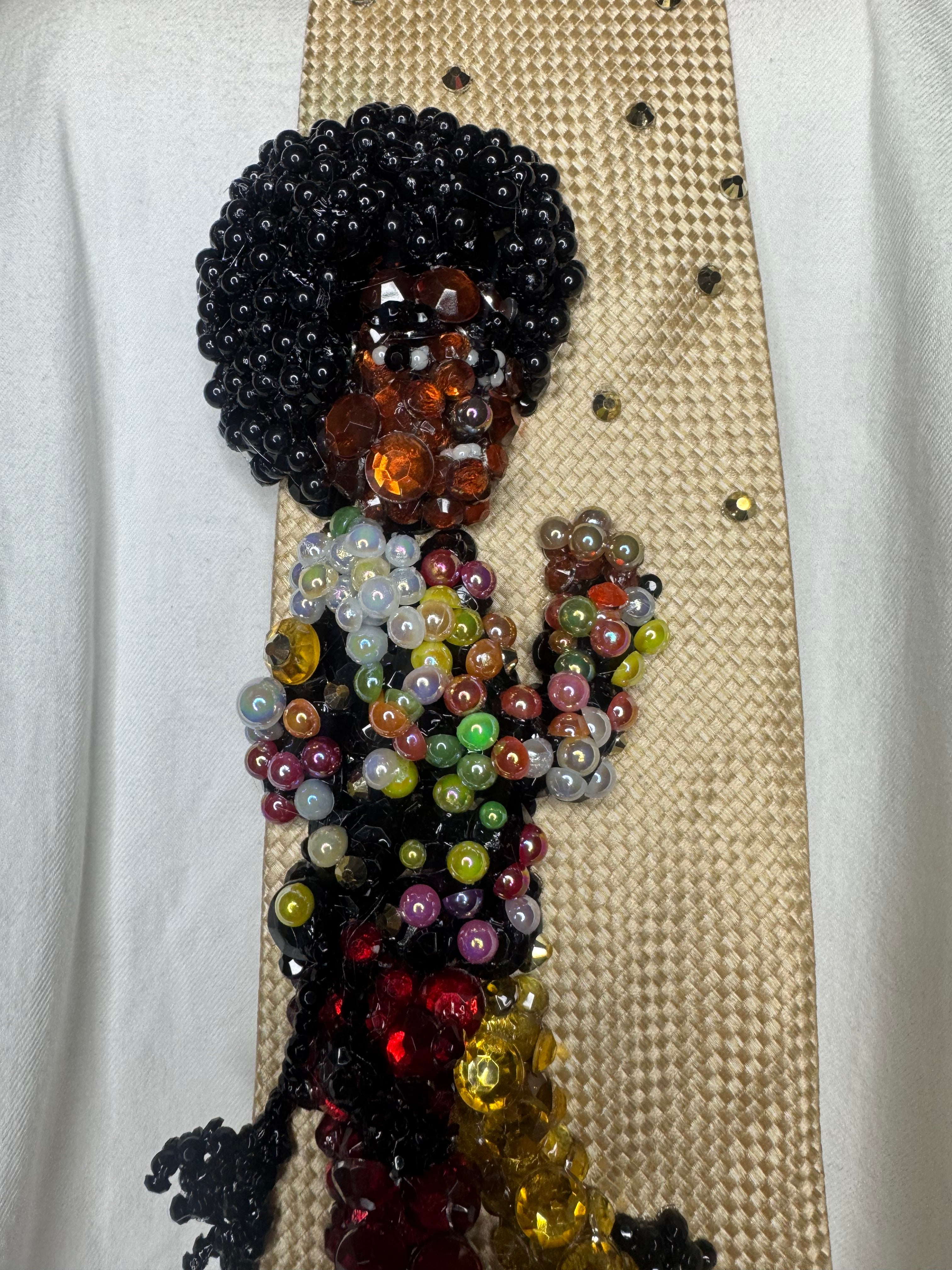 Yellow Michael Jackson Stand Pose Floral Polo and Bell Bottoms Photoshoot 1971 Tie