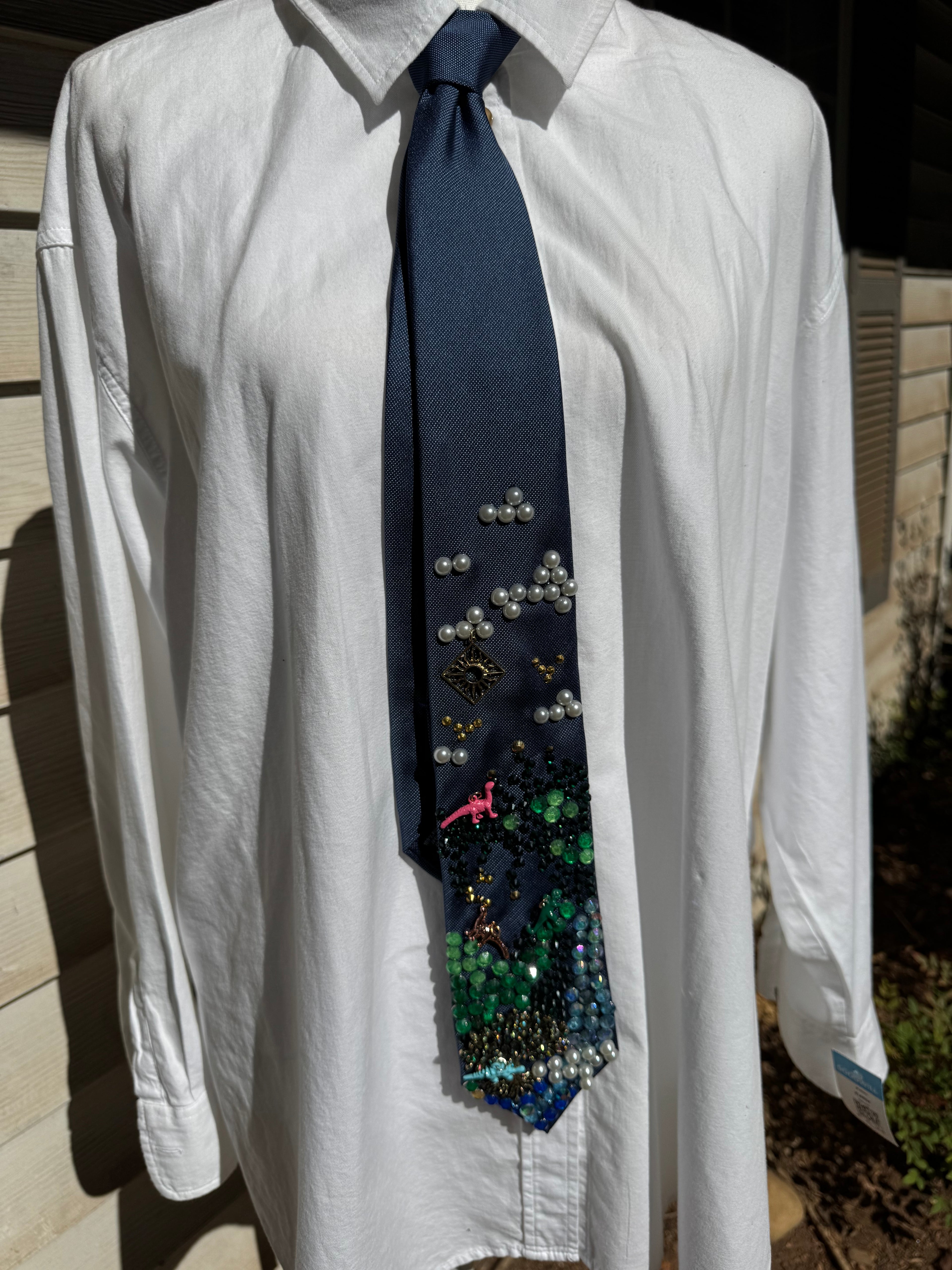 Navy Blue Jurassic Park Dinosaur Age Tie