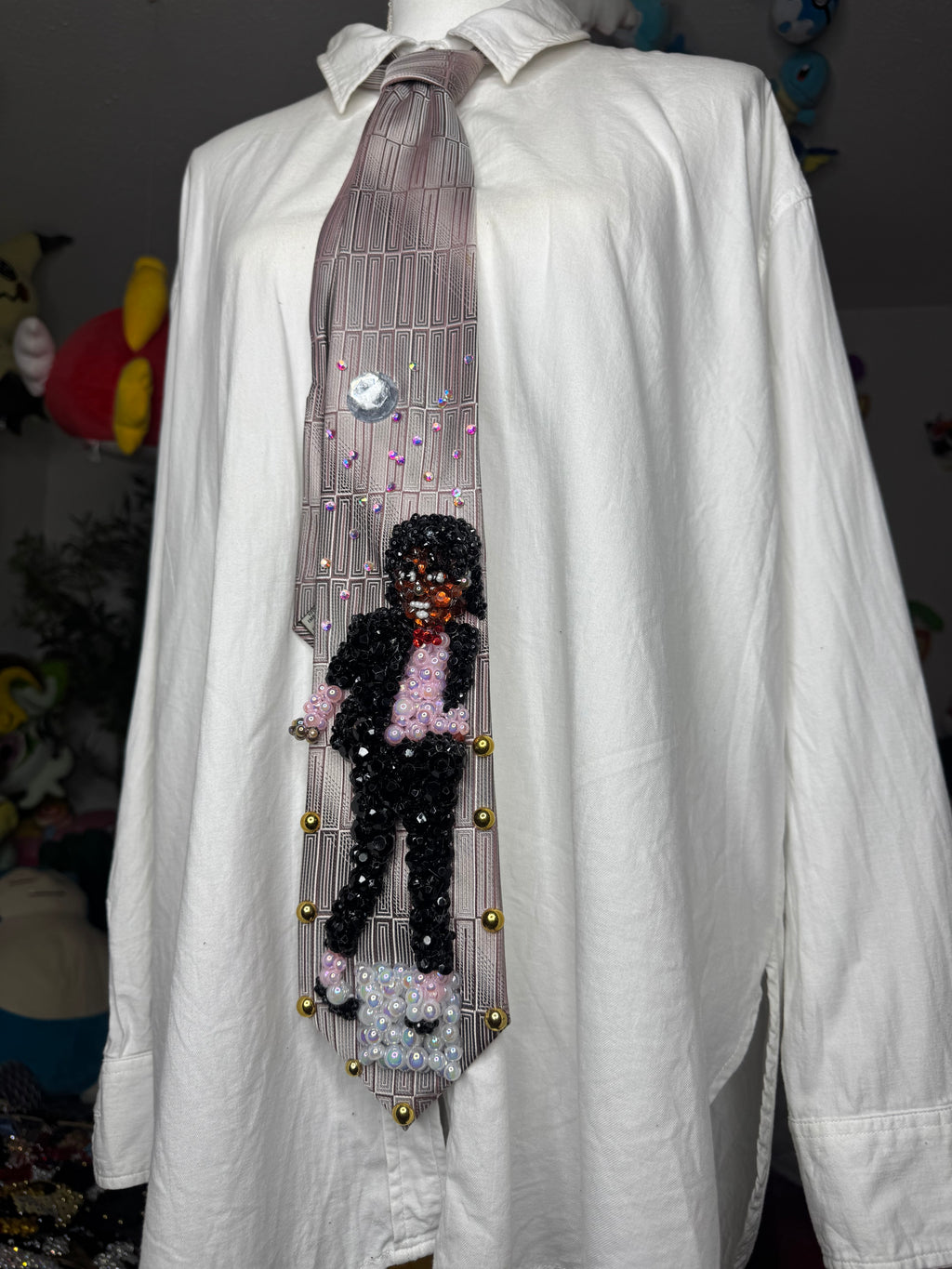 Pink Michael Jackson Hitting Wrist Lock Move in Billie Jean Music Video Tie