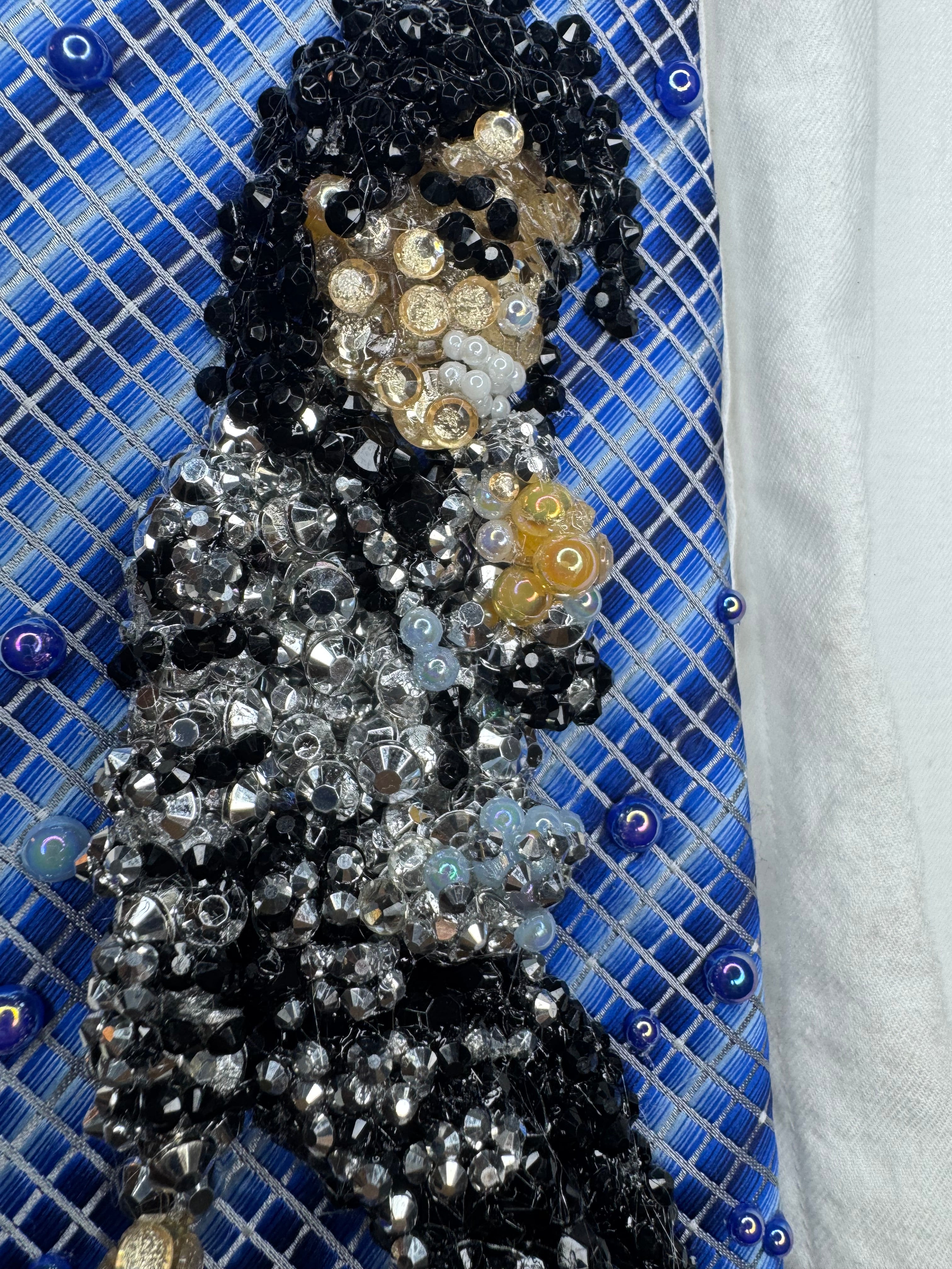 Electric Blue Michael Jackson Doing Toe Stand While Singing Wembly Concert Bad Tour 1987 Tie