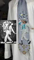 Light Blue Michael Jackson Hitting Hat Grab Leaned Back Walk Move In Smooth Criminal Music Video Tie