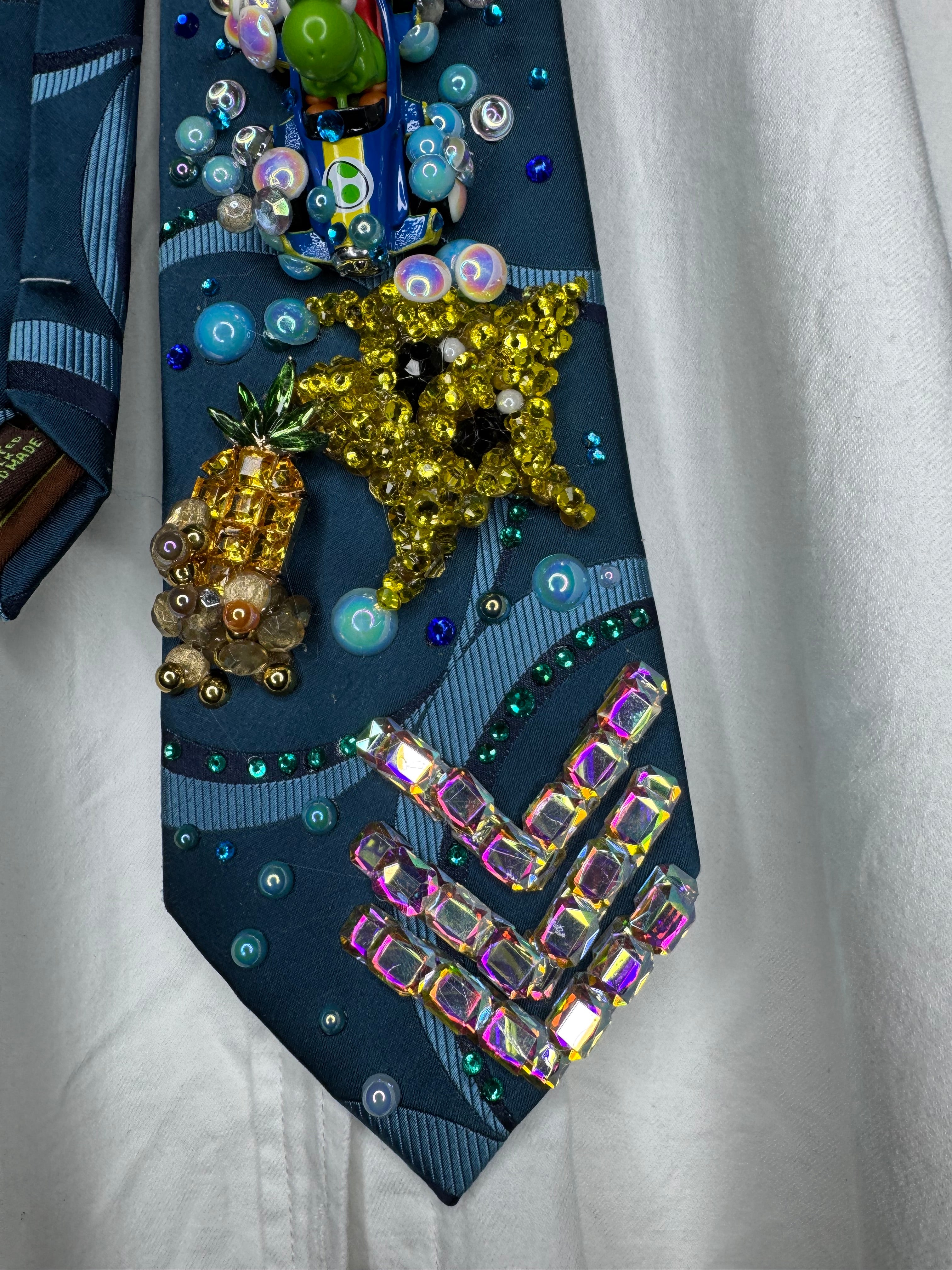 Blue Yoshi Chasing Star Item Underwater on Cheep Cheep Beach 200cc Mario Kart Tie