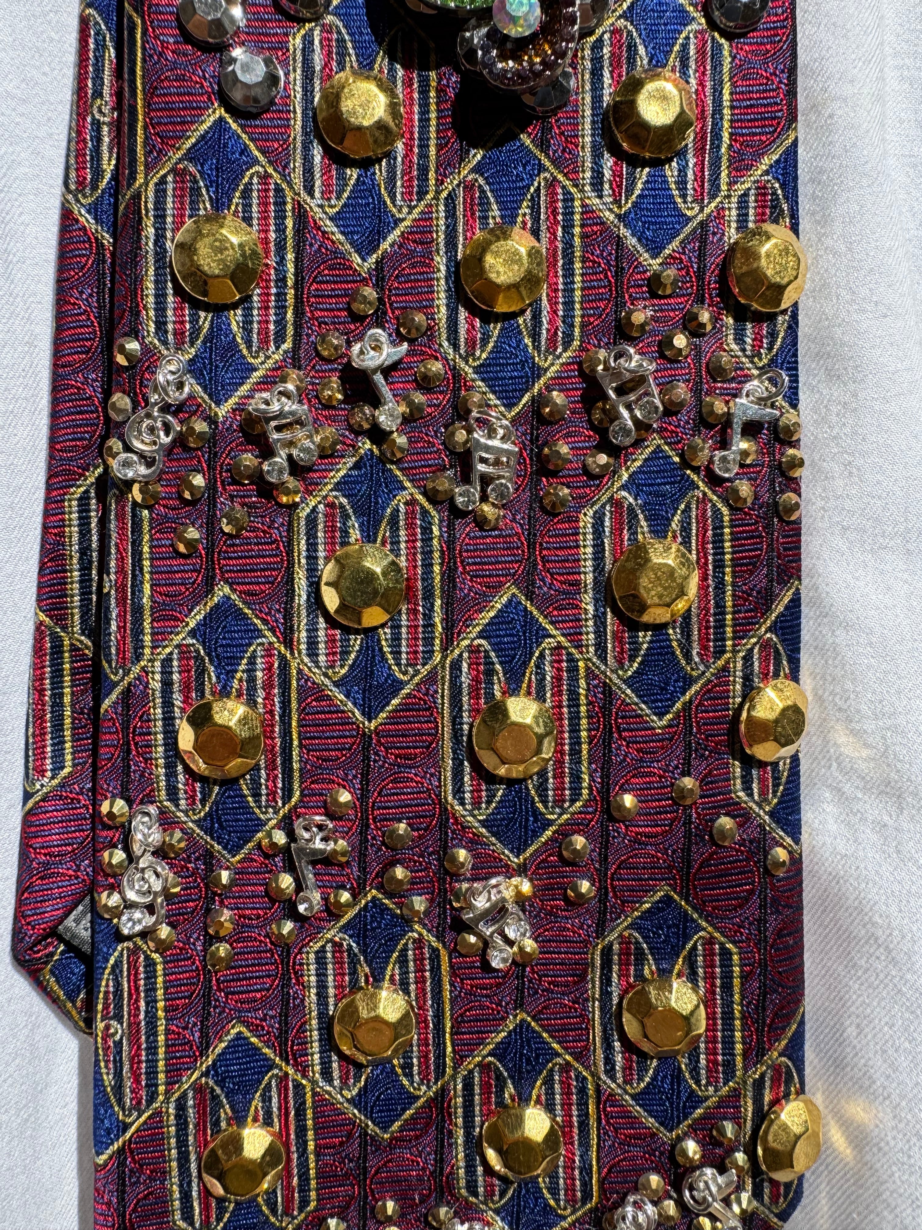 Burgundy Musical Notes Music Royalty Tie