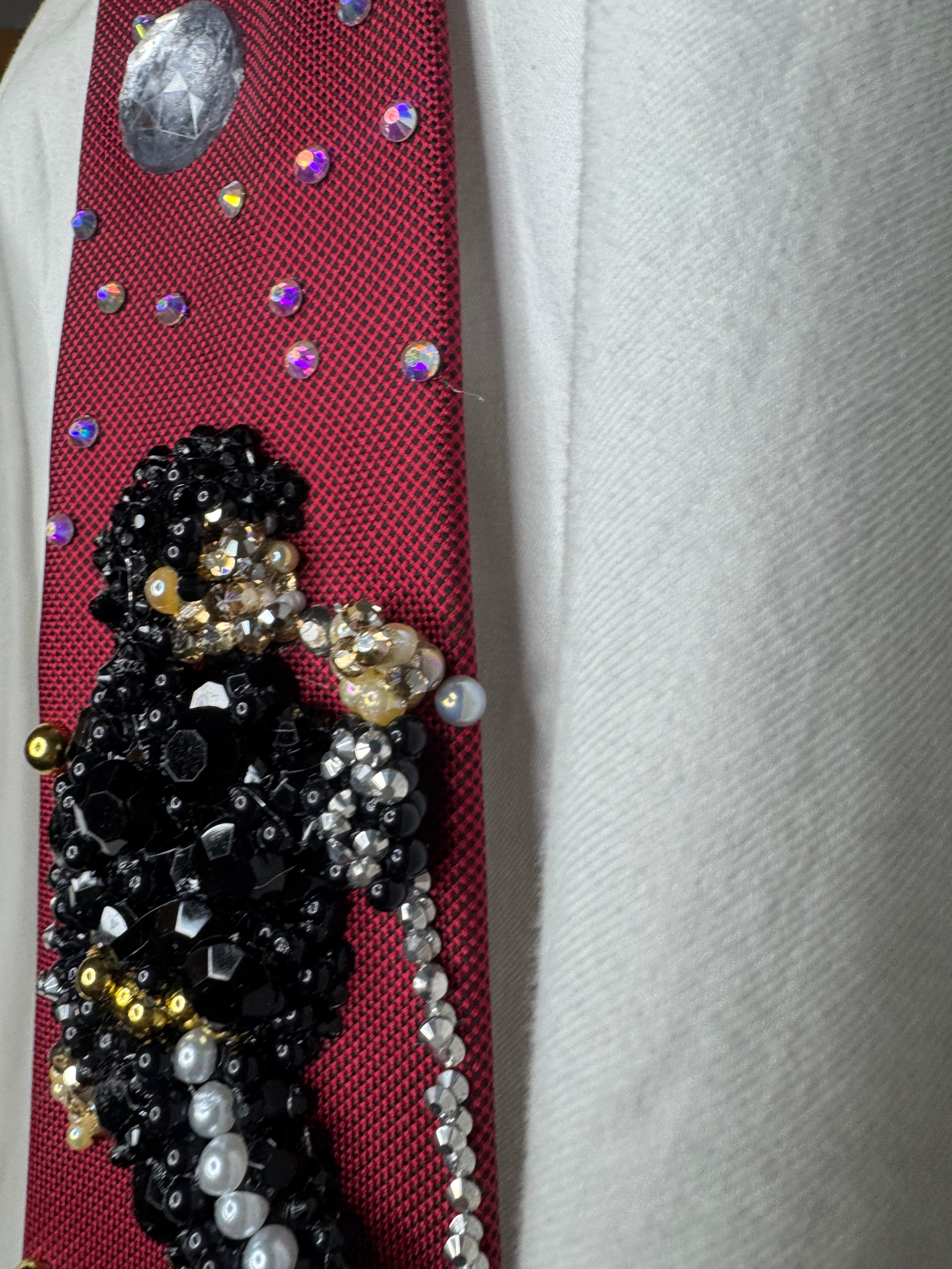 Red Michael Jackson Toe Stand Singing Into Mic Pose Bad Tour In London 1988 Tie
