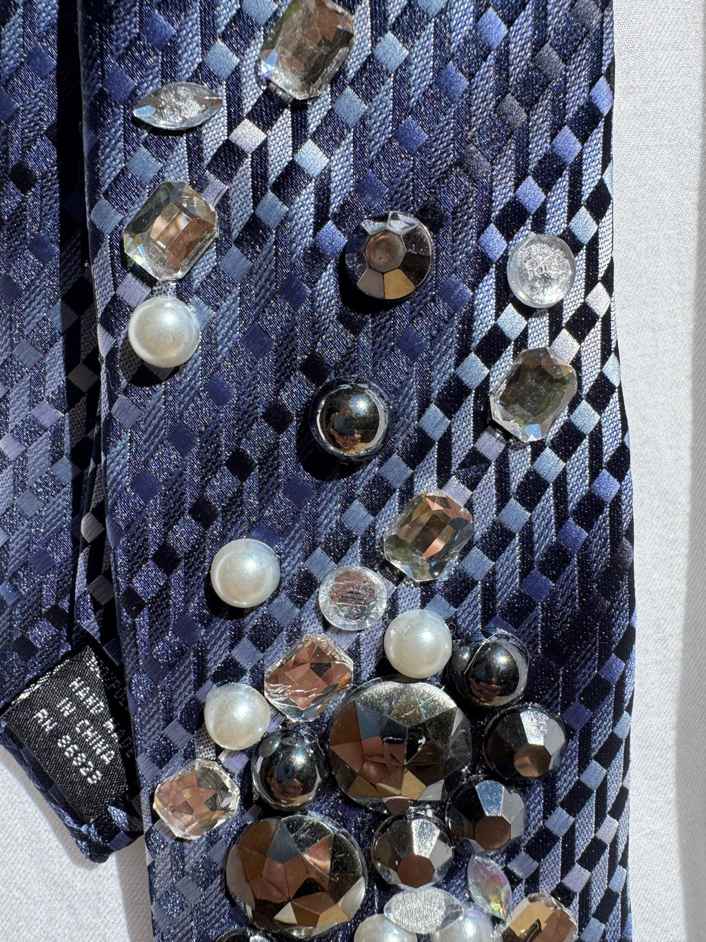 Navy Blue Alternative Swirl Salt Rock Nature Royalty Tie