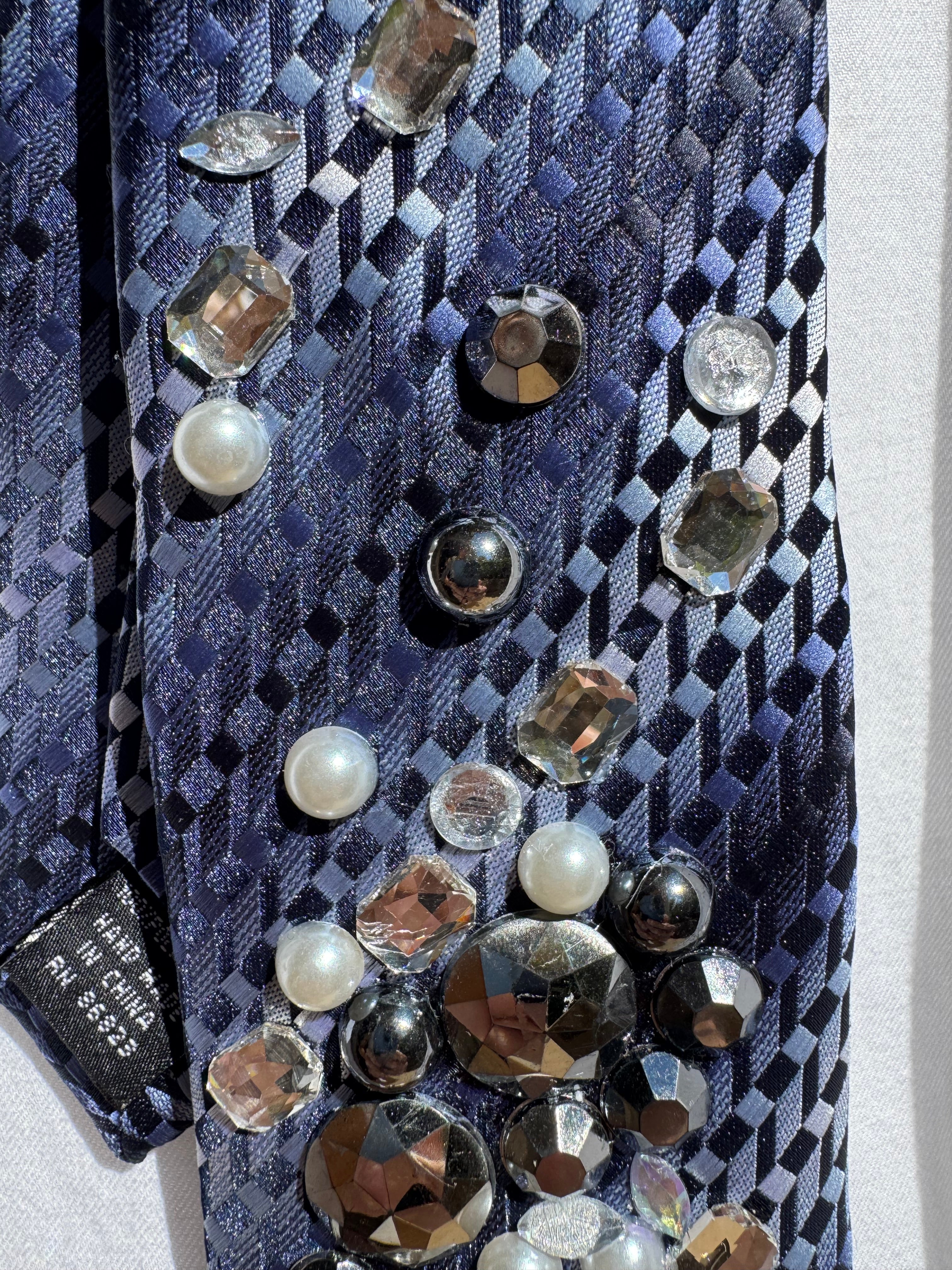 Navy Blue Alternative Swirl Salt Rock Nature Royalty Tie
