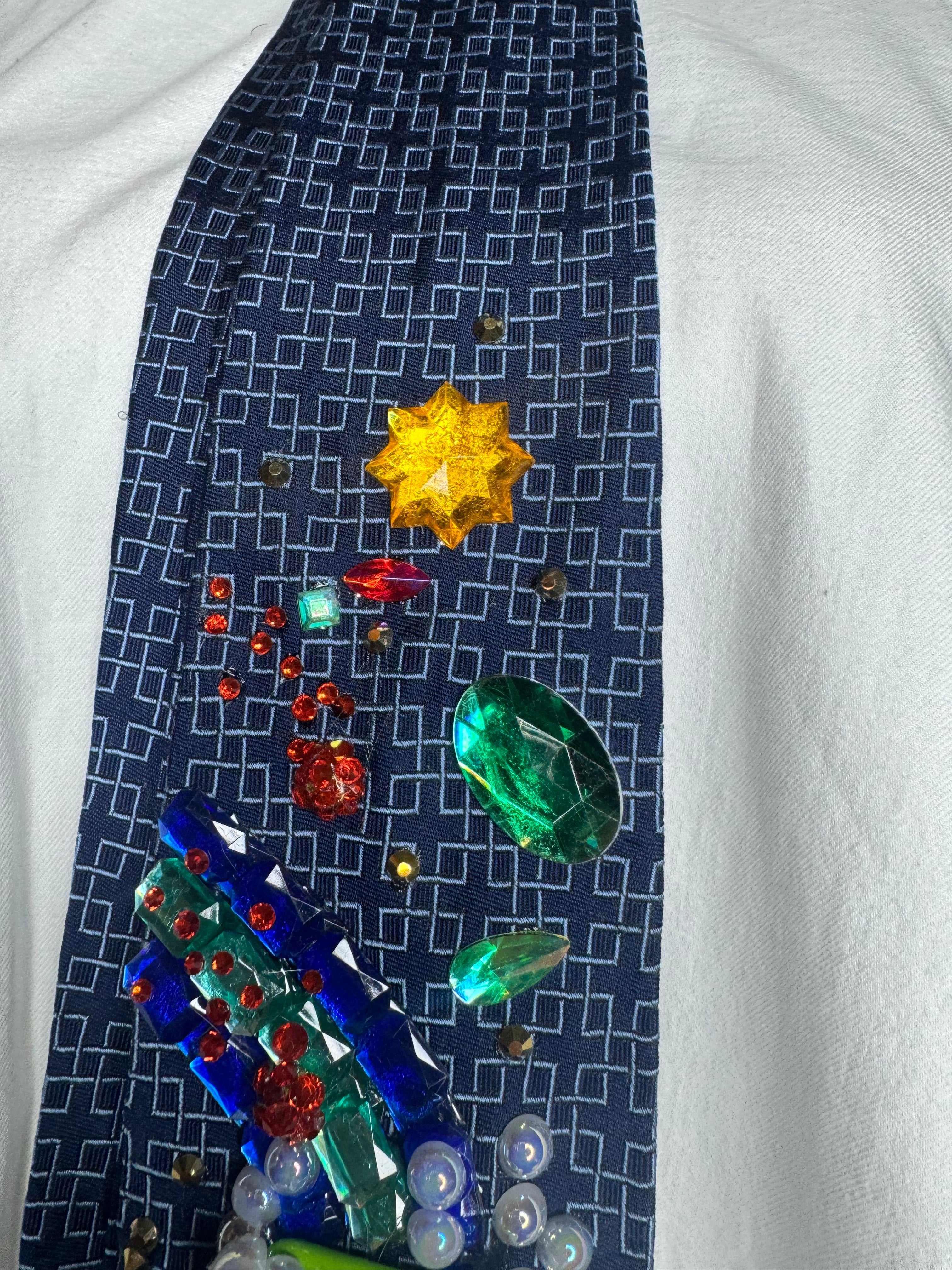 Navy Blue Yoshi Throwing Blue Shell on Icy Glacier Road 200cc Mario Kart Tie