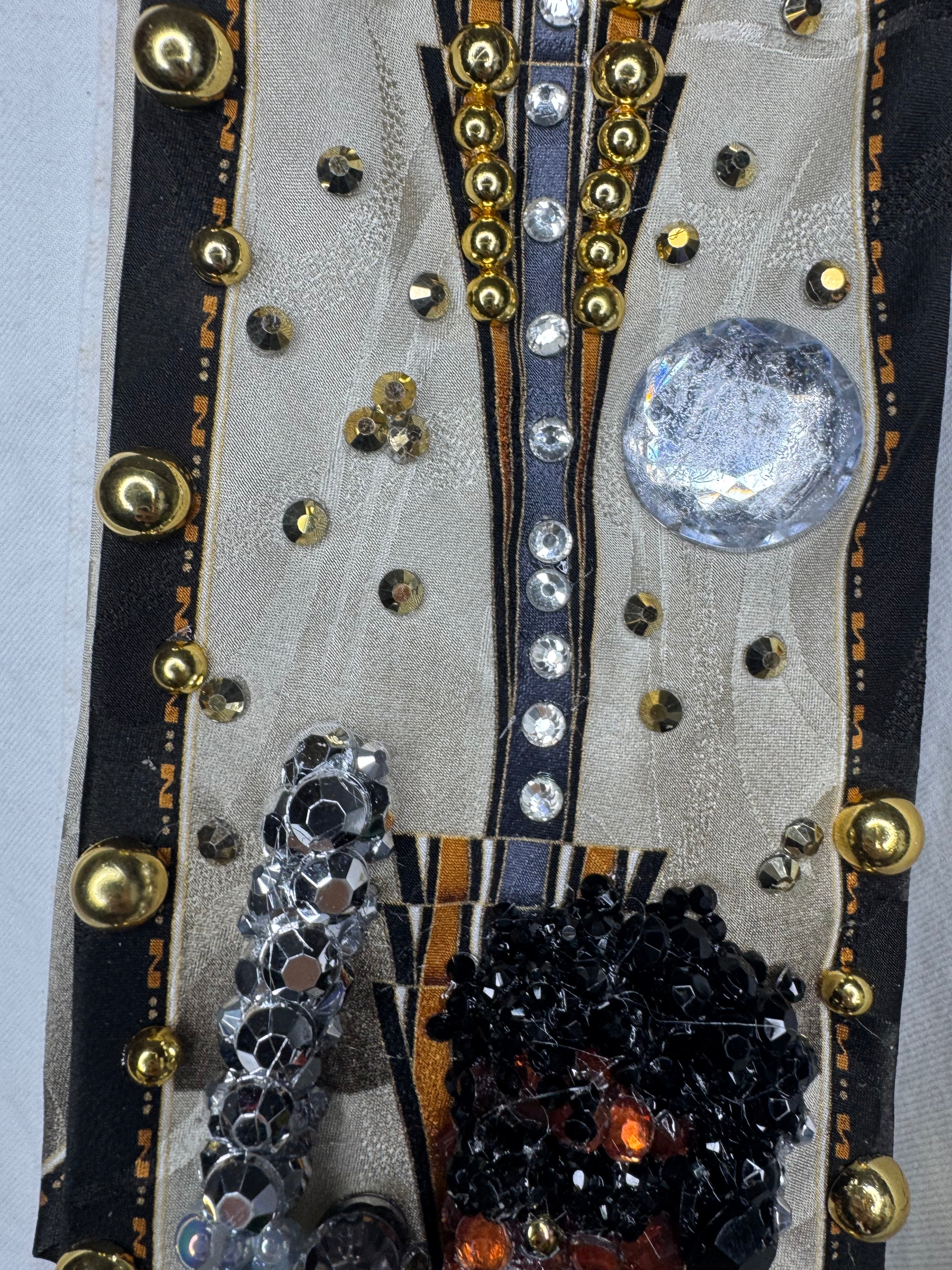 Beige Michael Jackson Singing We Are the World In the Studio 1985 High Class Royalty Tie