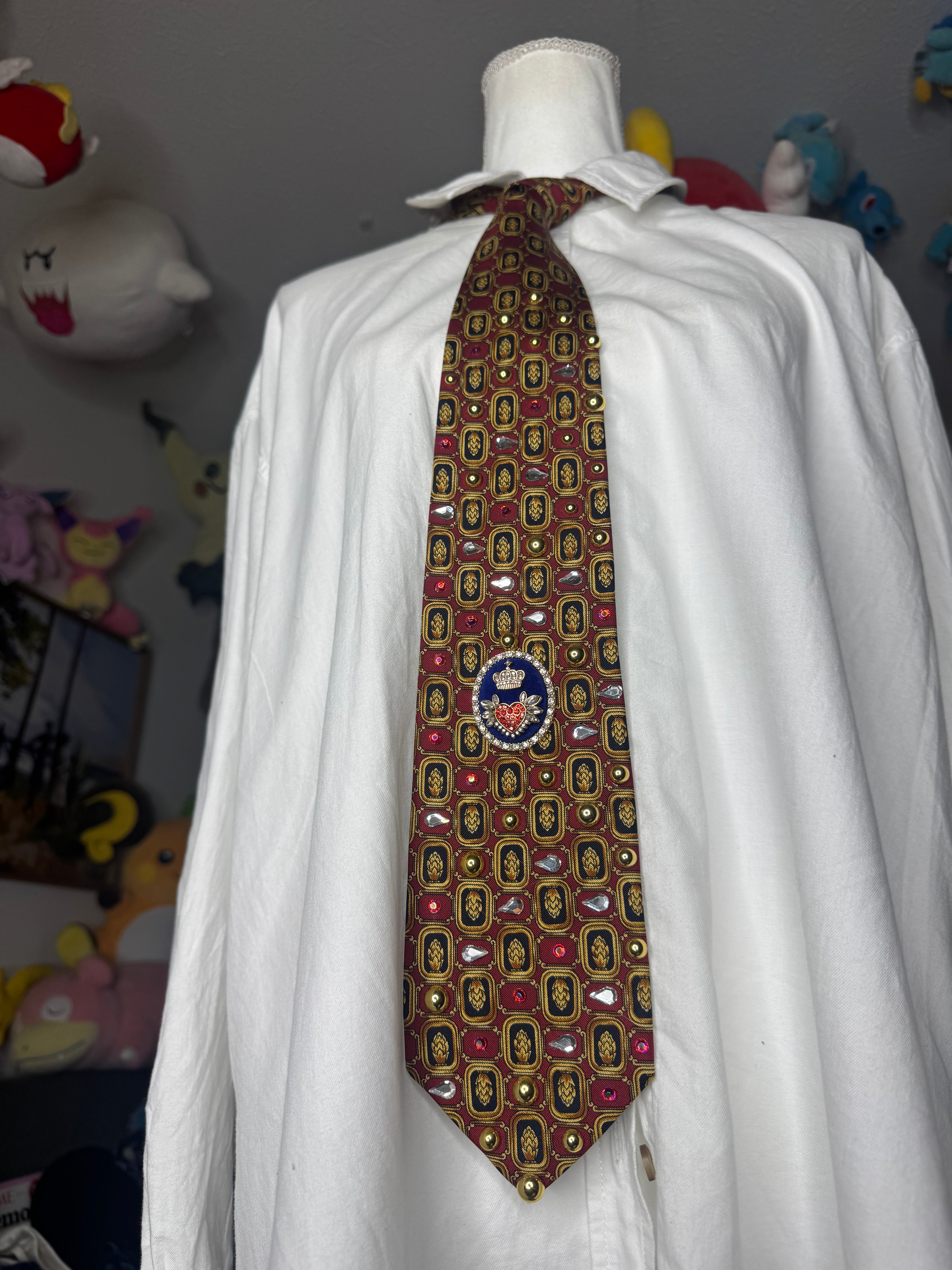 Red Golden Pinecones High Class Royalty Tie