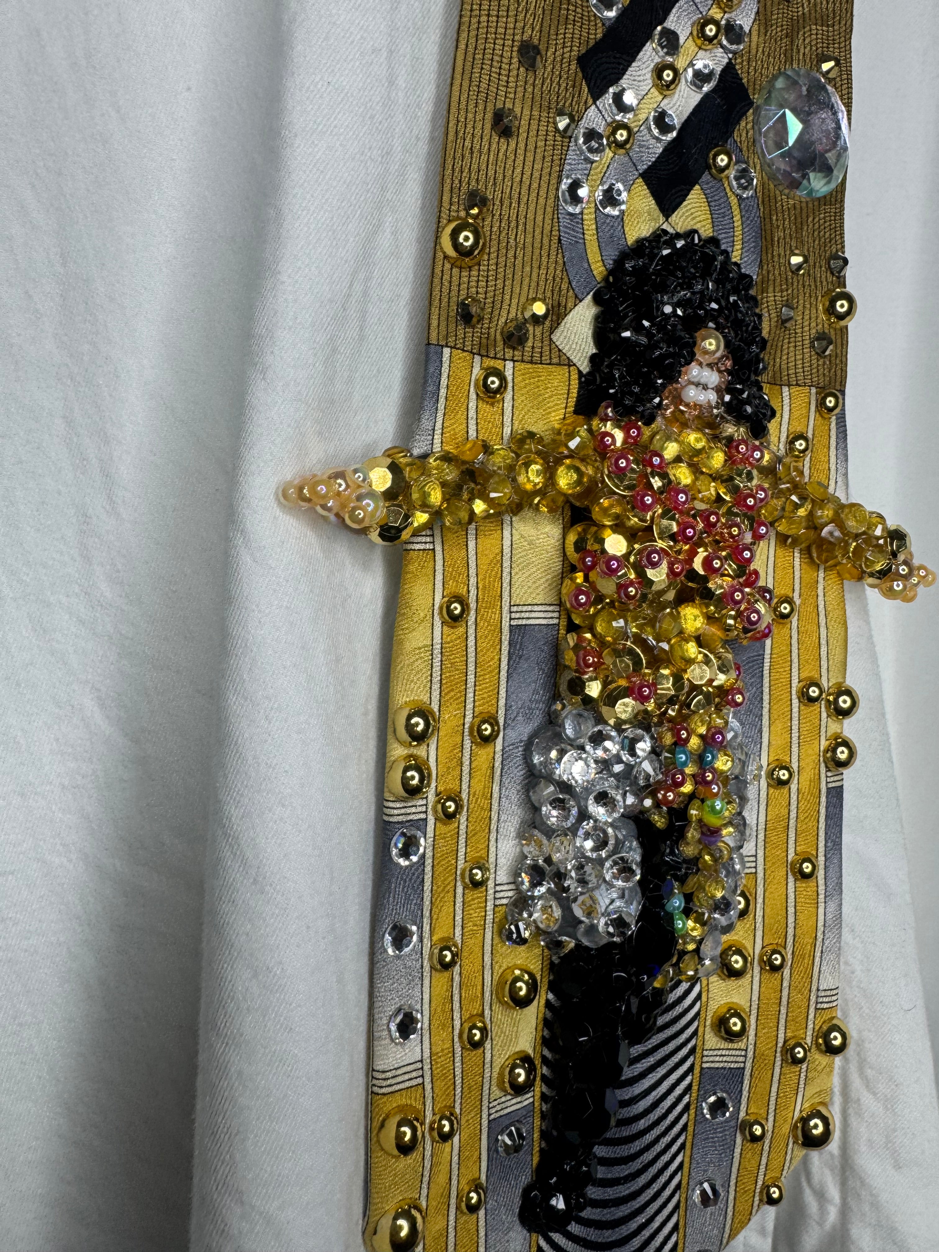 Gold Michael Jackson Hitting T Cross Jump Move in Remember the Time Music Video Tie
